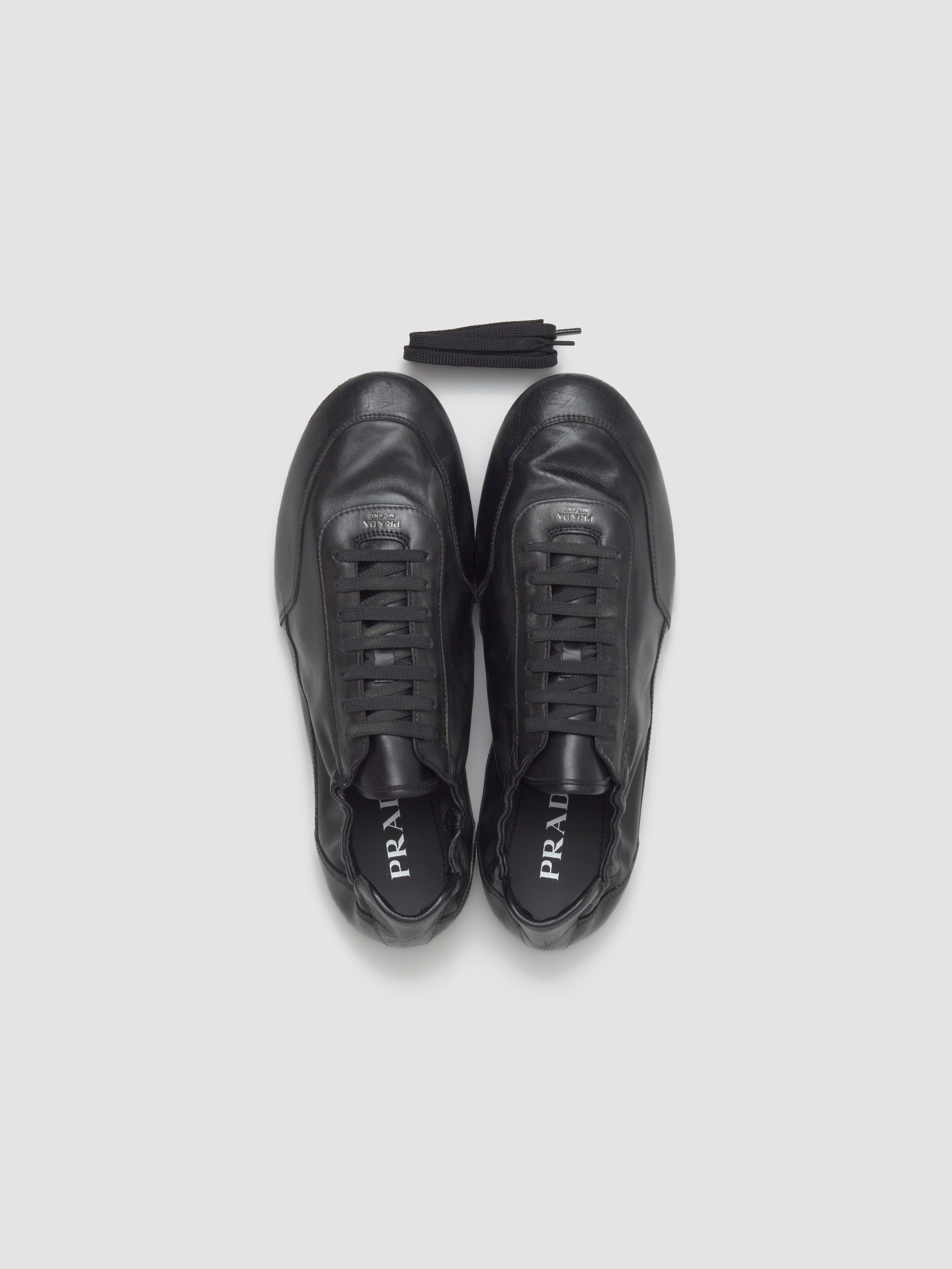 Leather Collapse Sneaker in Black