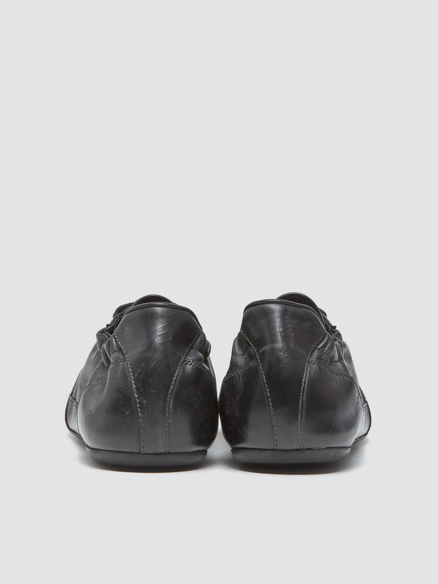 Leather Collapse Sneaker in Black