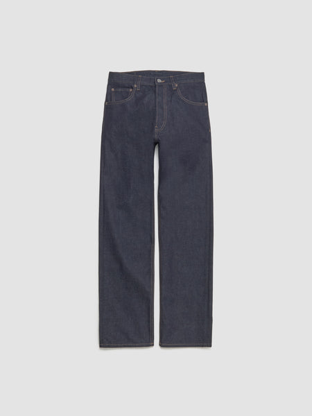Prada - Raw Denim Jeans with Leather Strap in Blue