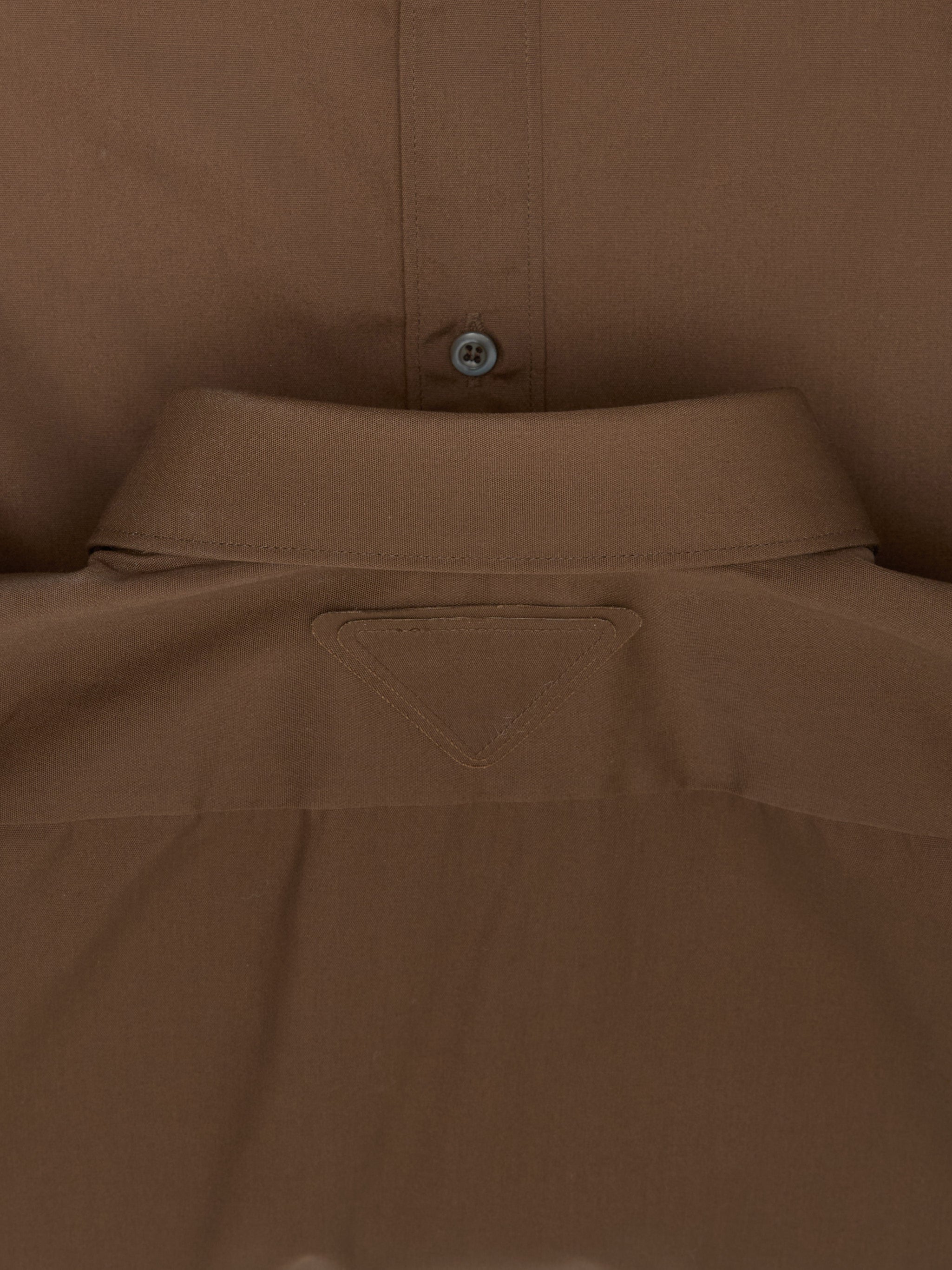 Short Sleeve Cotton Blend Shirt in Cocoa Brown