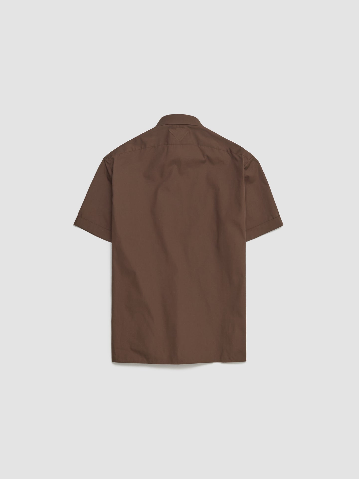 Short Sleeve Cotton Blend Shirt in Cocoa Brown