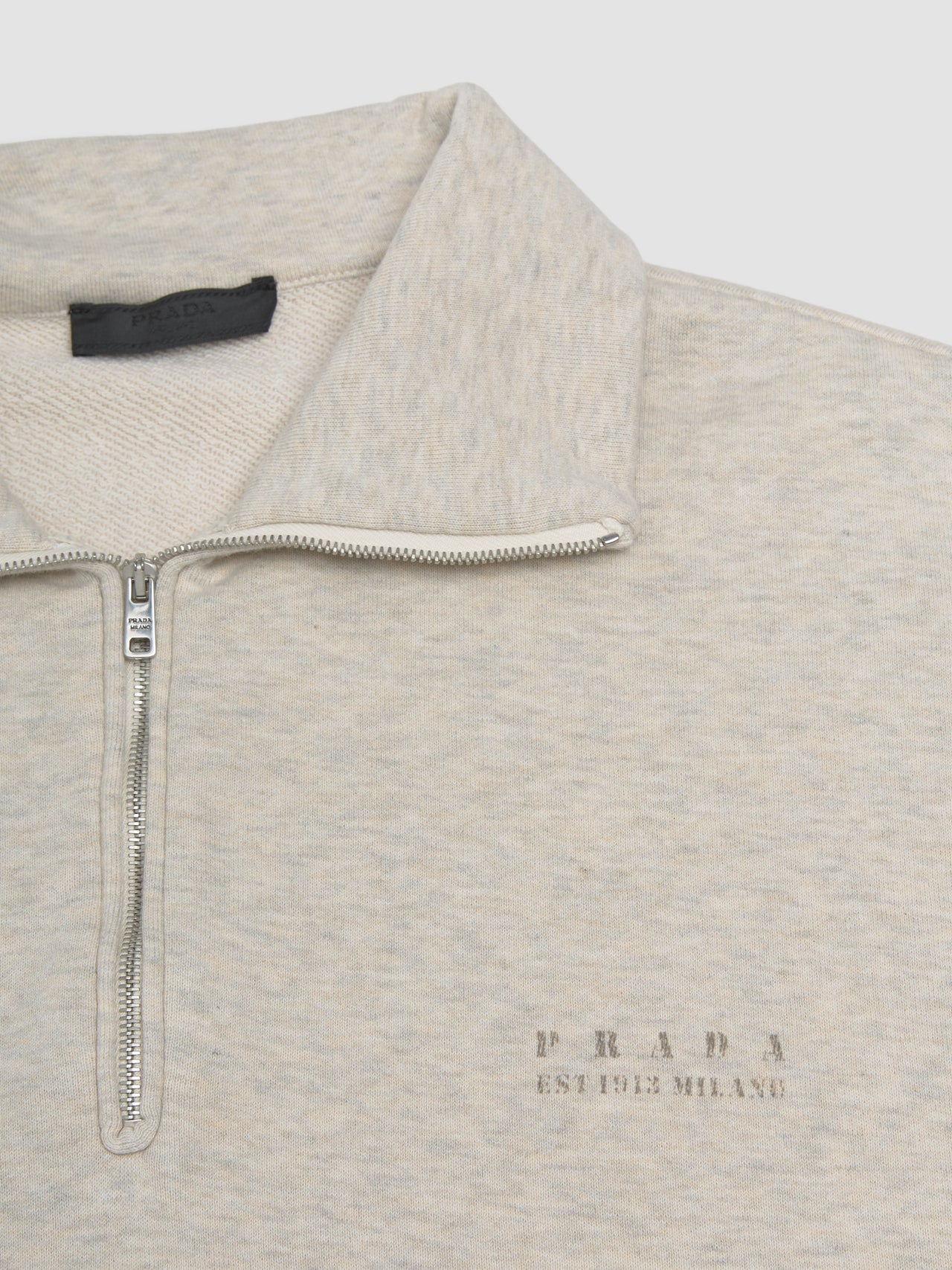 Long Sleeve Cotton Sweatshirt in Natural