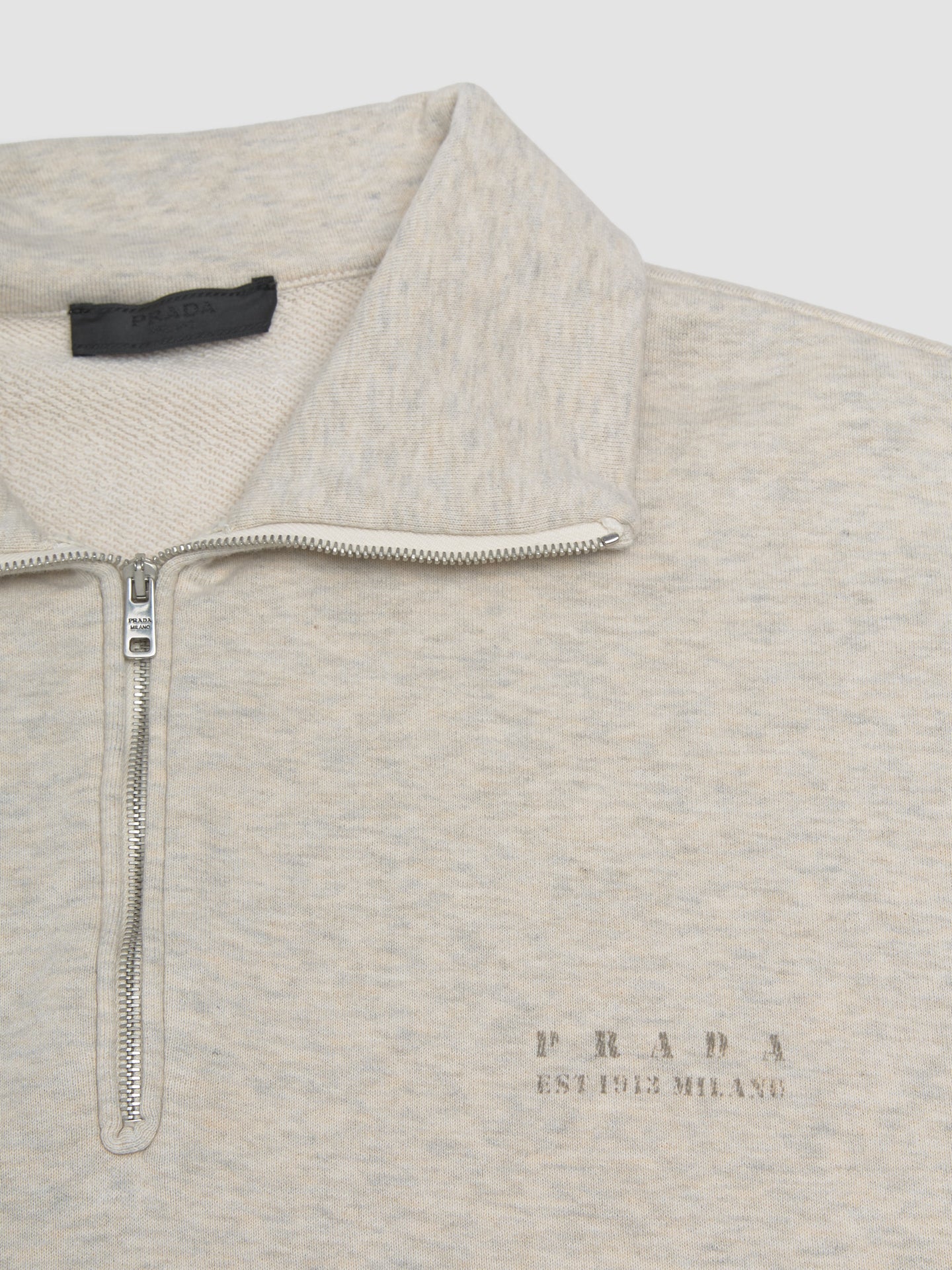 Long Sleeve Cotton Sweatshirt in Natural