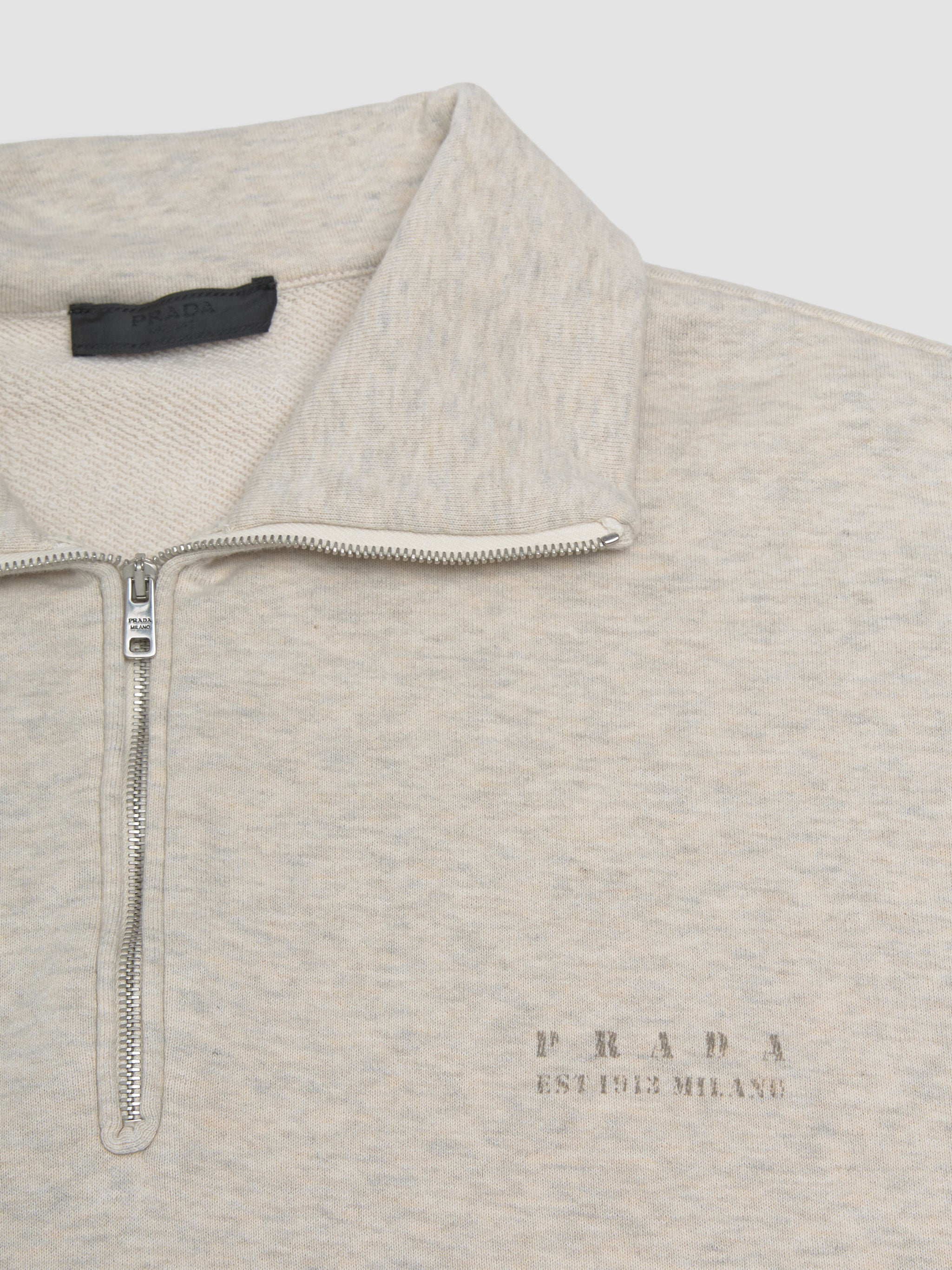 Long Sleeve Cotton Sweatshirt in Natural