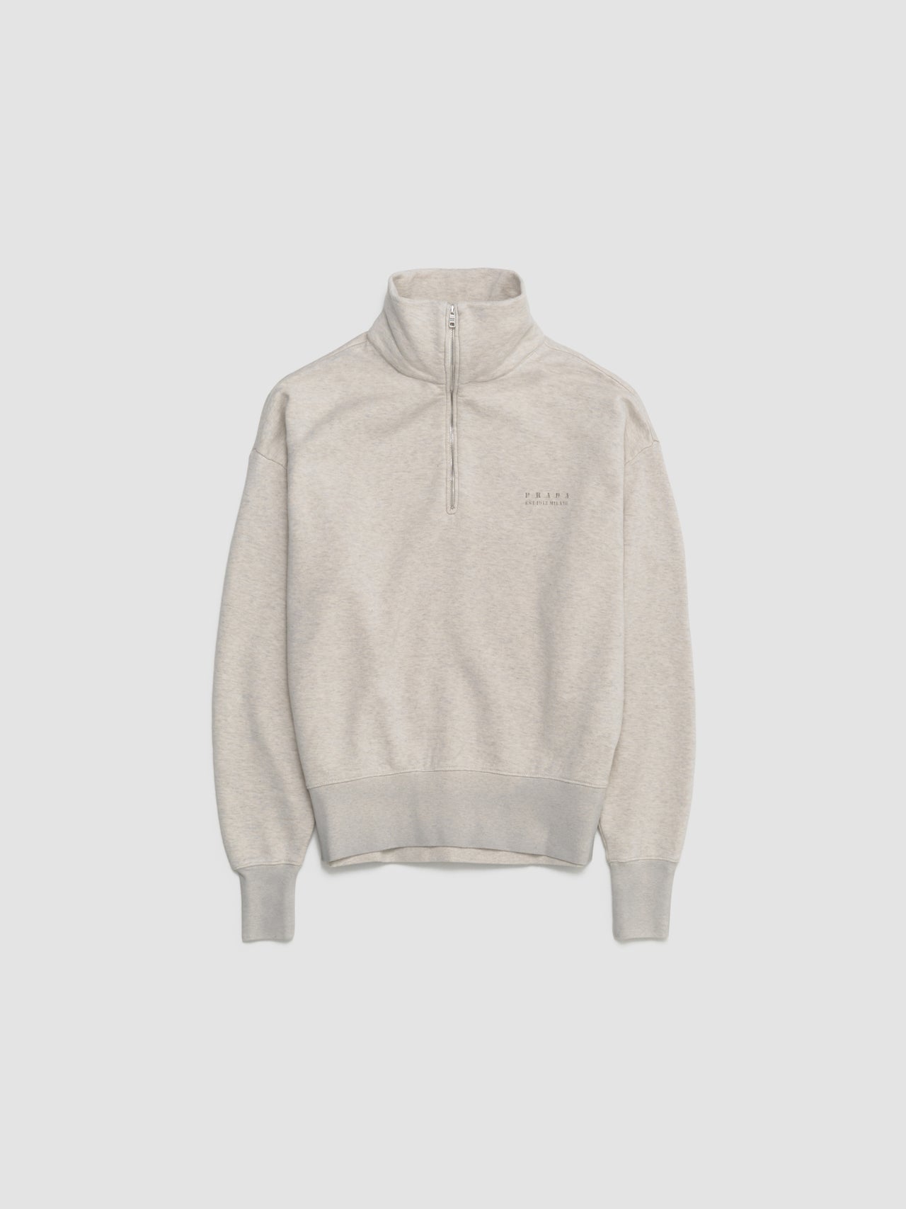 Long Sleeve Cotton Sweatshirt in Natural
