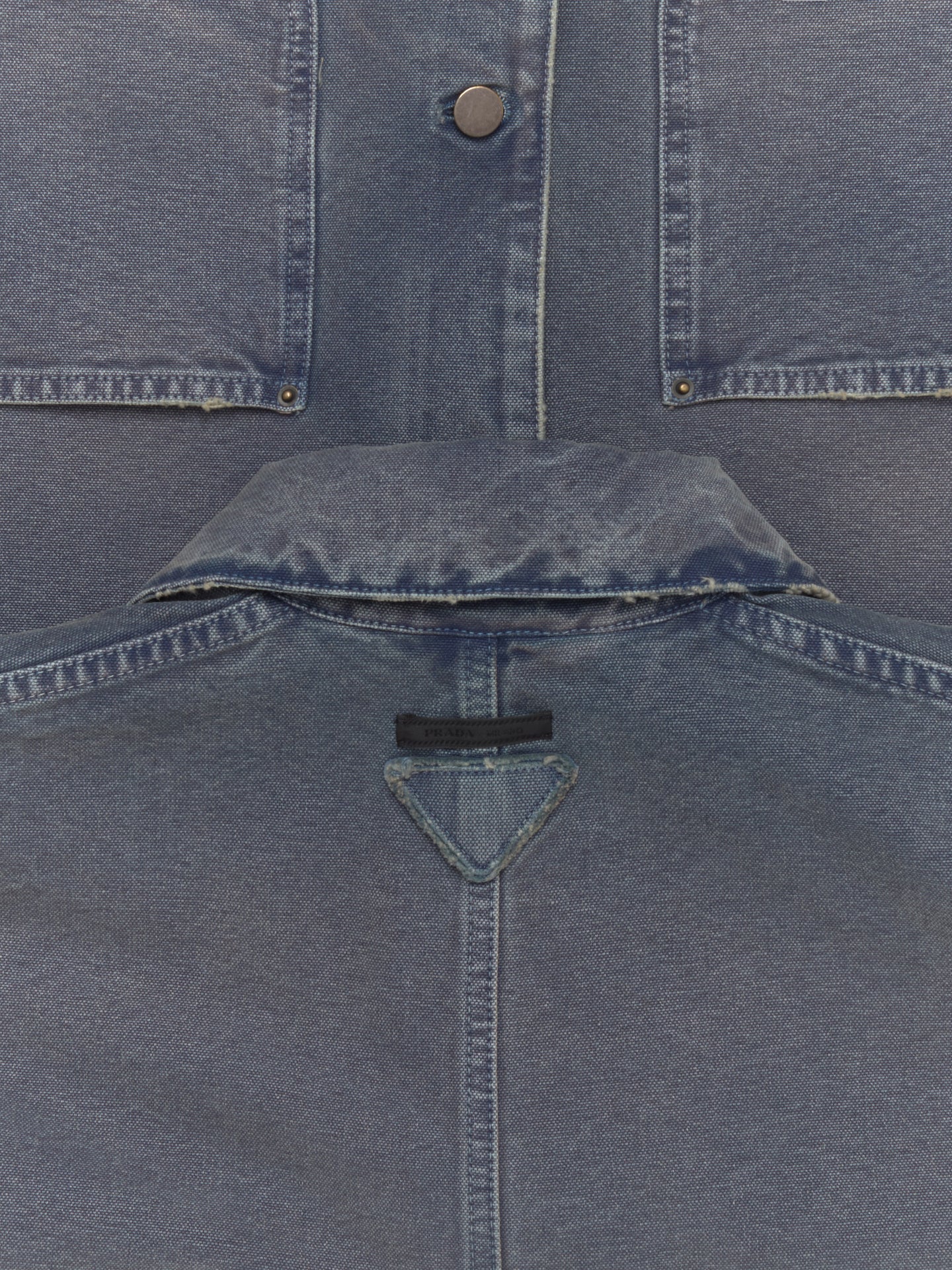 Canvas Blouson Jacket with A Used Look in Blue