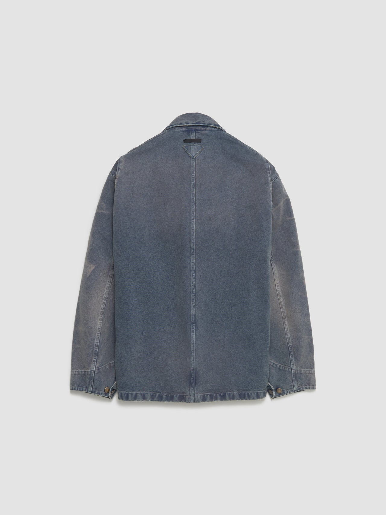 Canvas Blouson Jacket with A Used Look in Blue