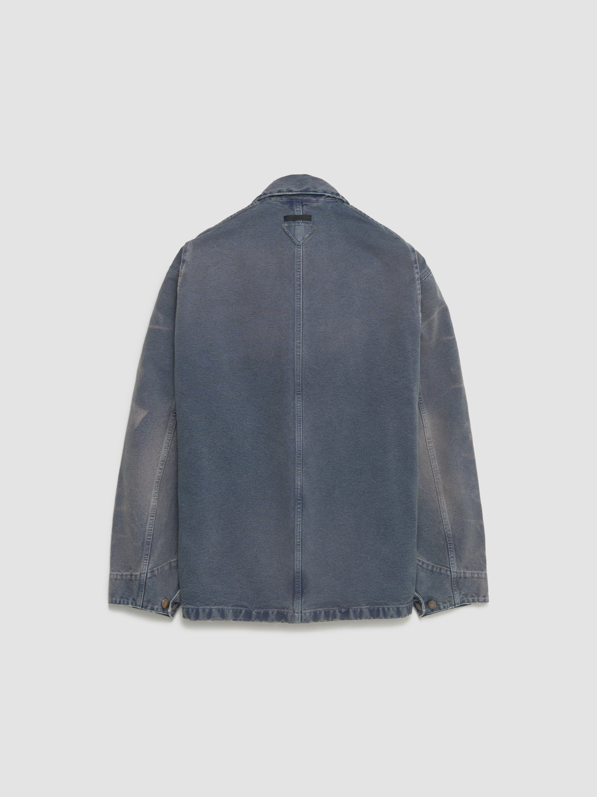 Canvas Blouson Jacket with A Used Look in Blue