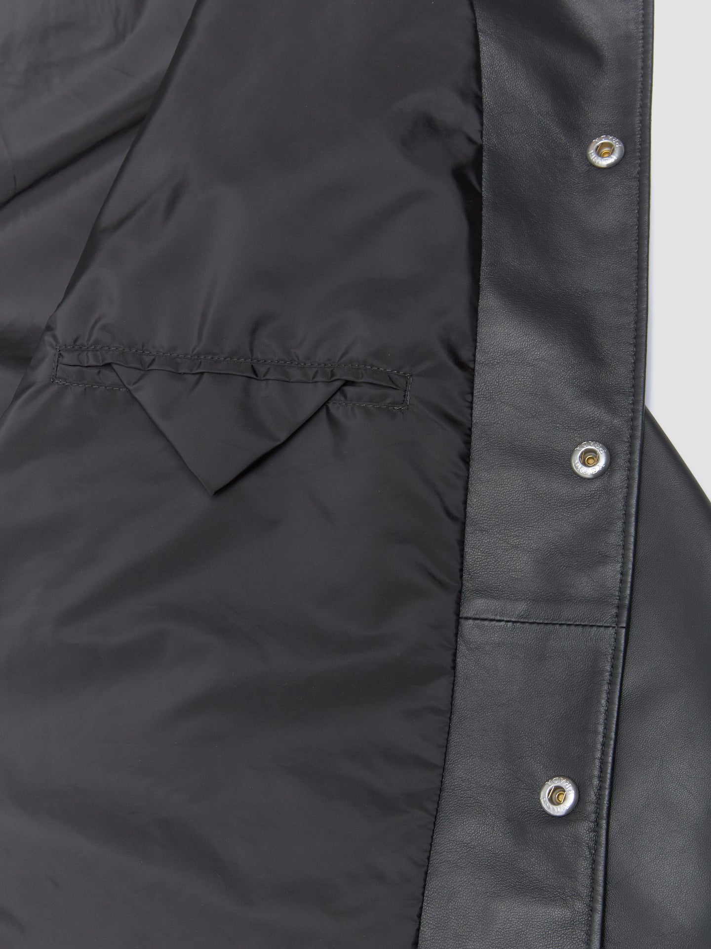 Nappa Leather Shirt Jacket in Black