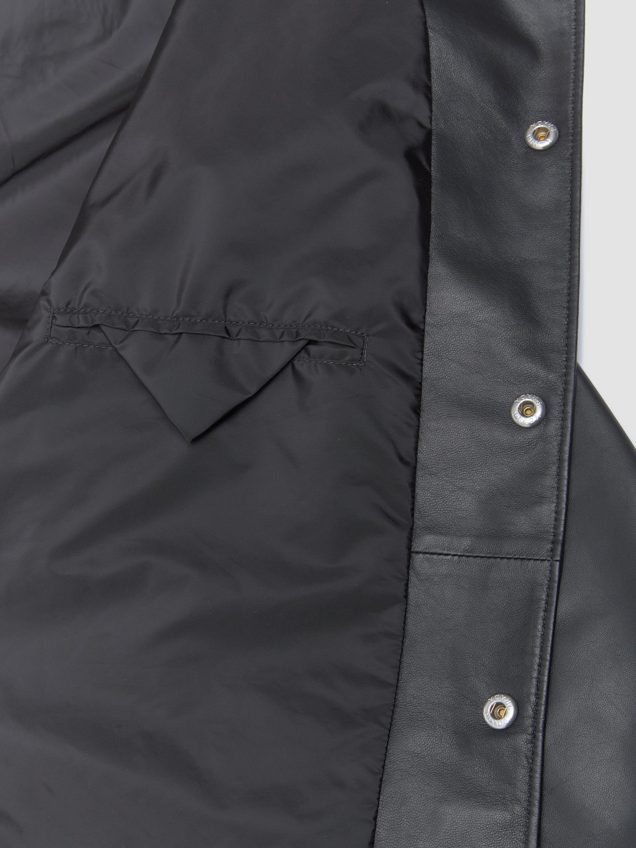 Nappa Leather Shirt Jacket in Black