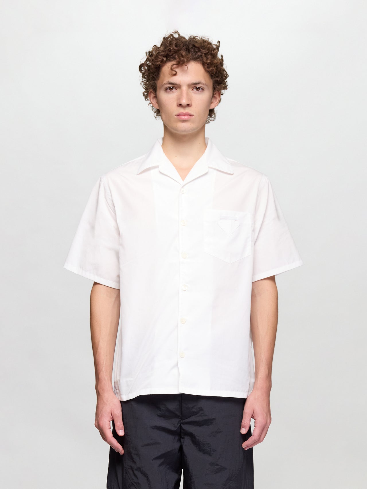 Cotton Bowling Shirt in White