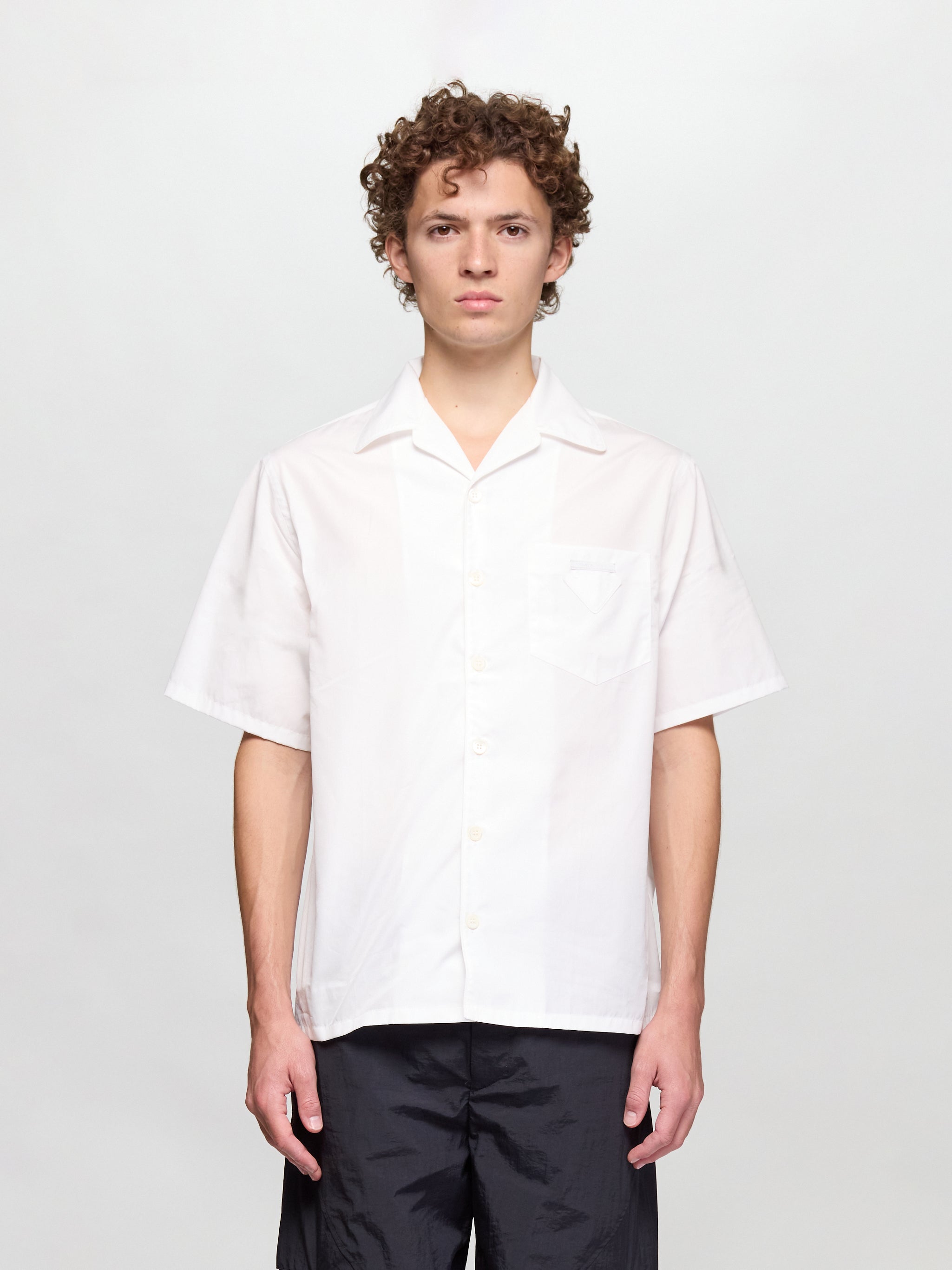 Cotton Bowling Shirt in White