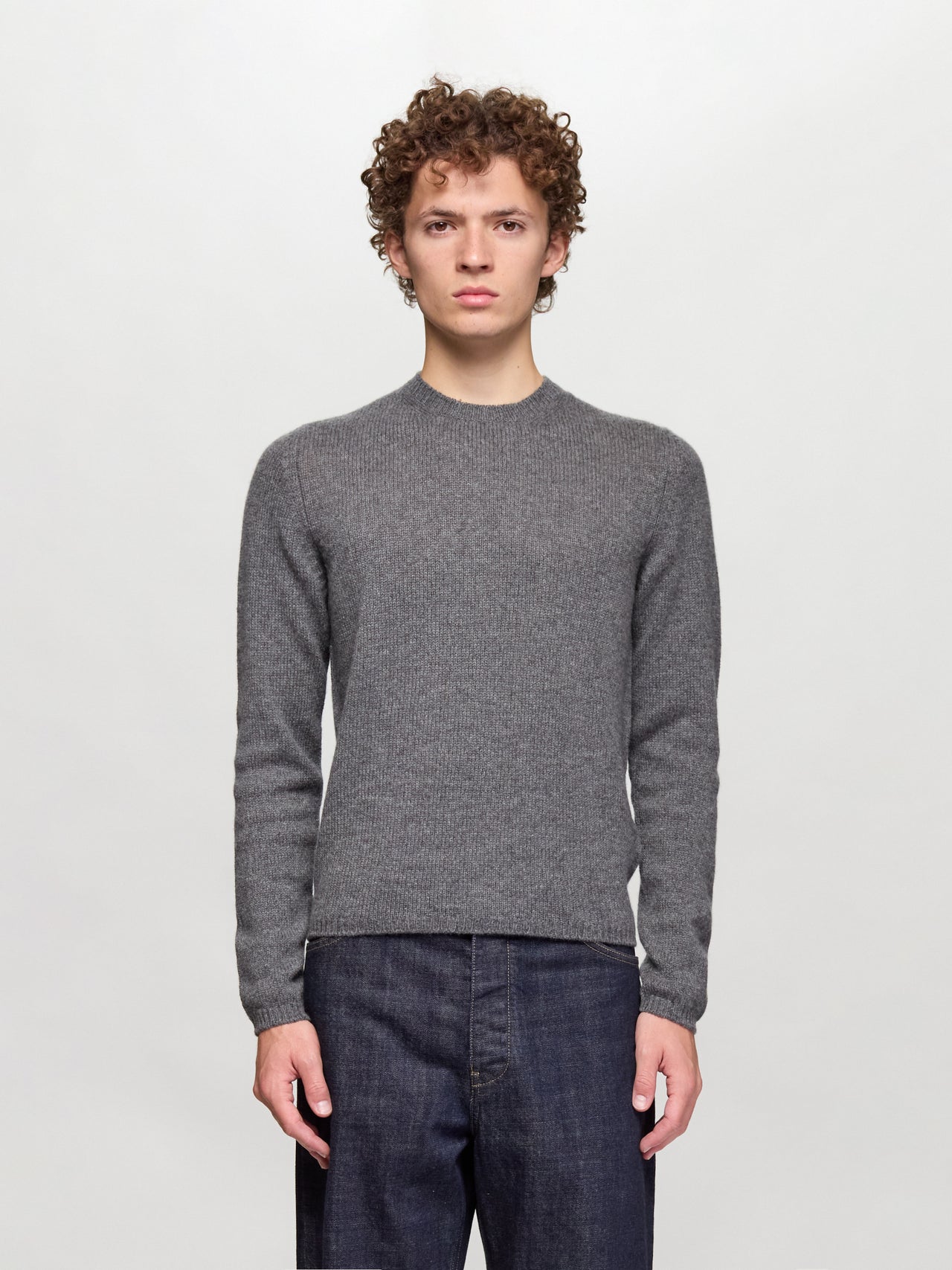 Cashmere Crewneck Sweater in Slate Grey