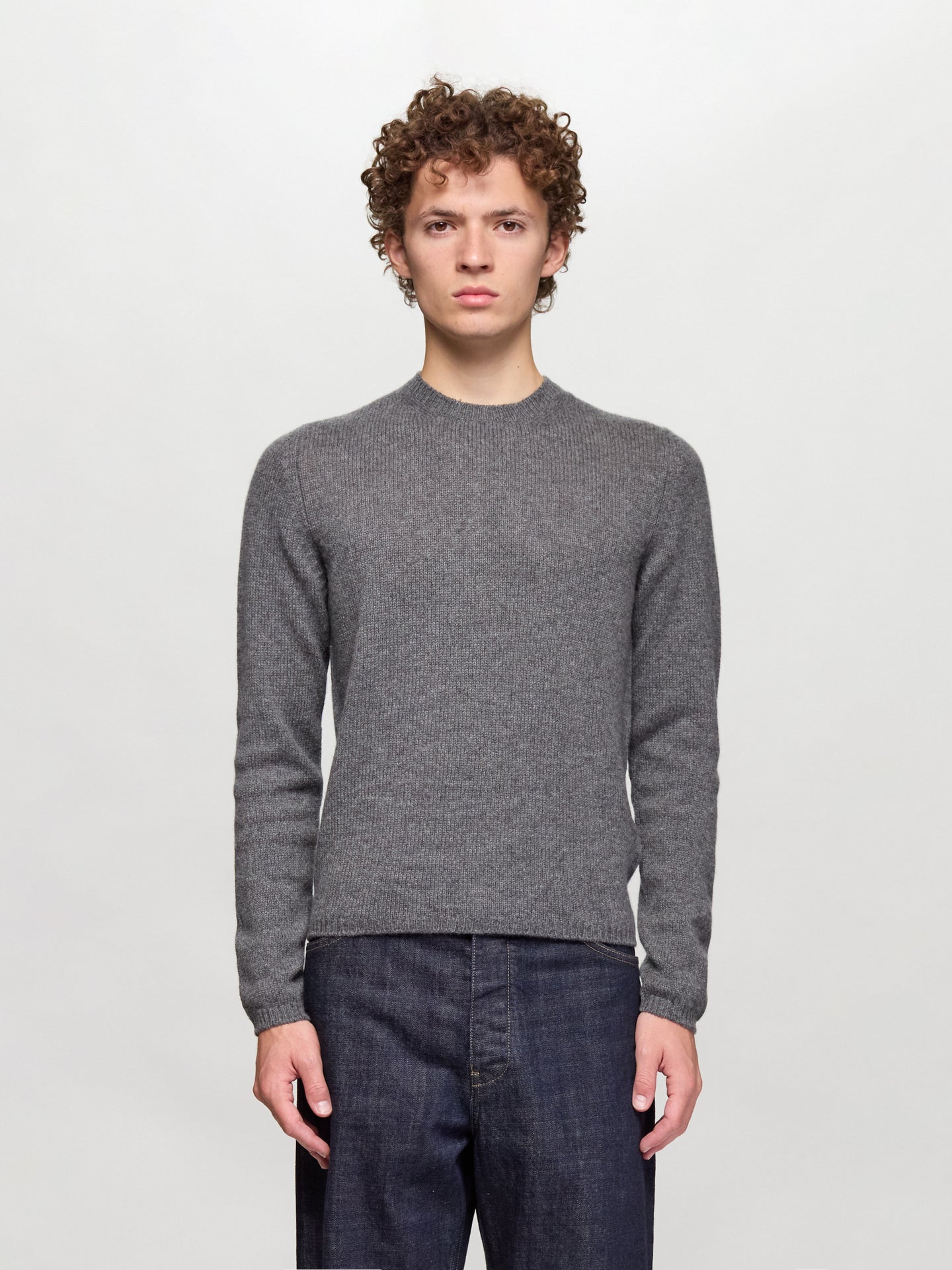Cashmere Crewneck Sweater in Slate Grey