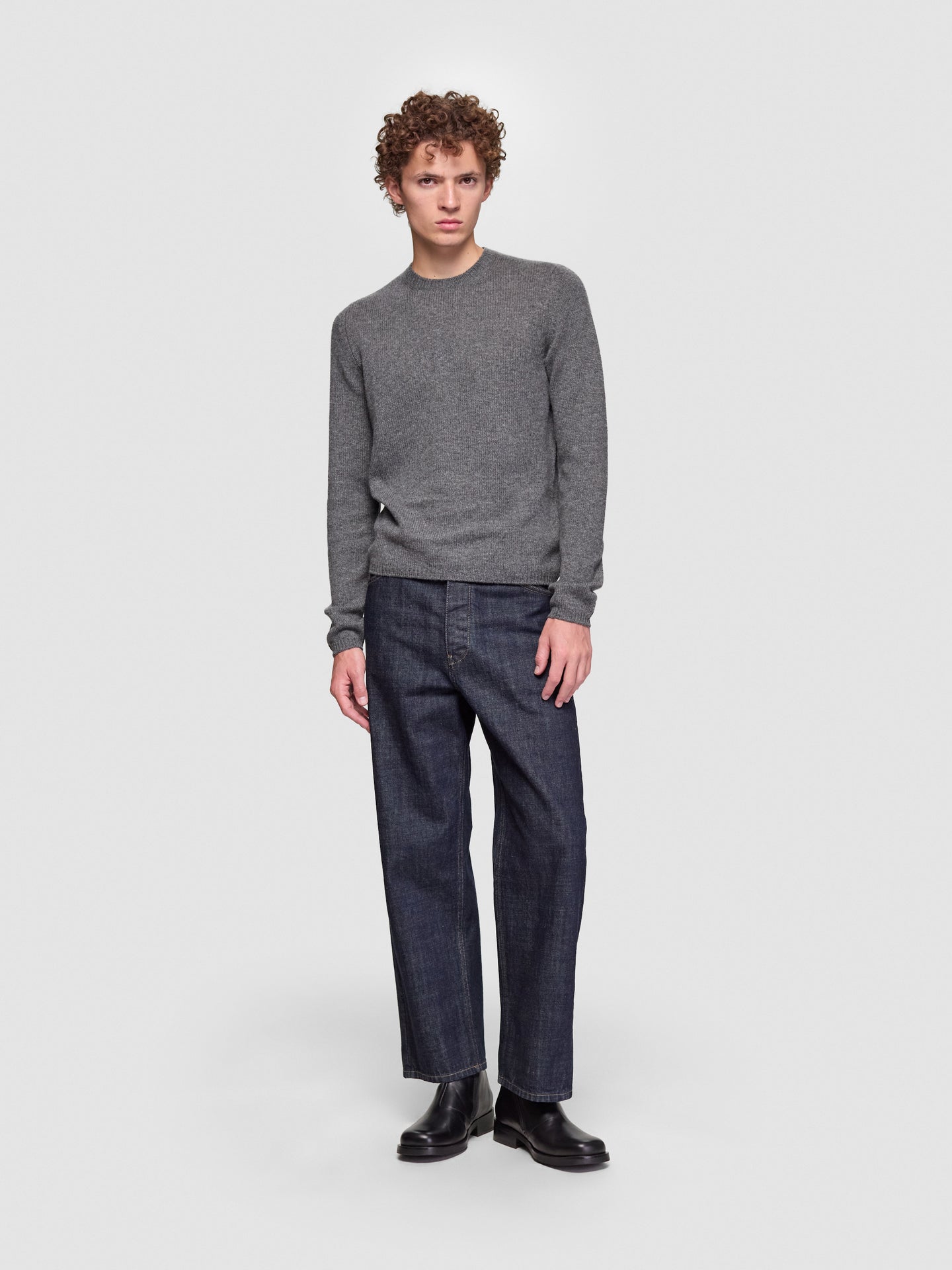 Cashmere Crewneck Sweater in Slate Grey