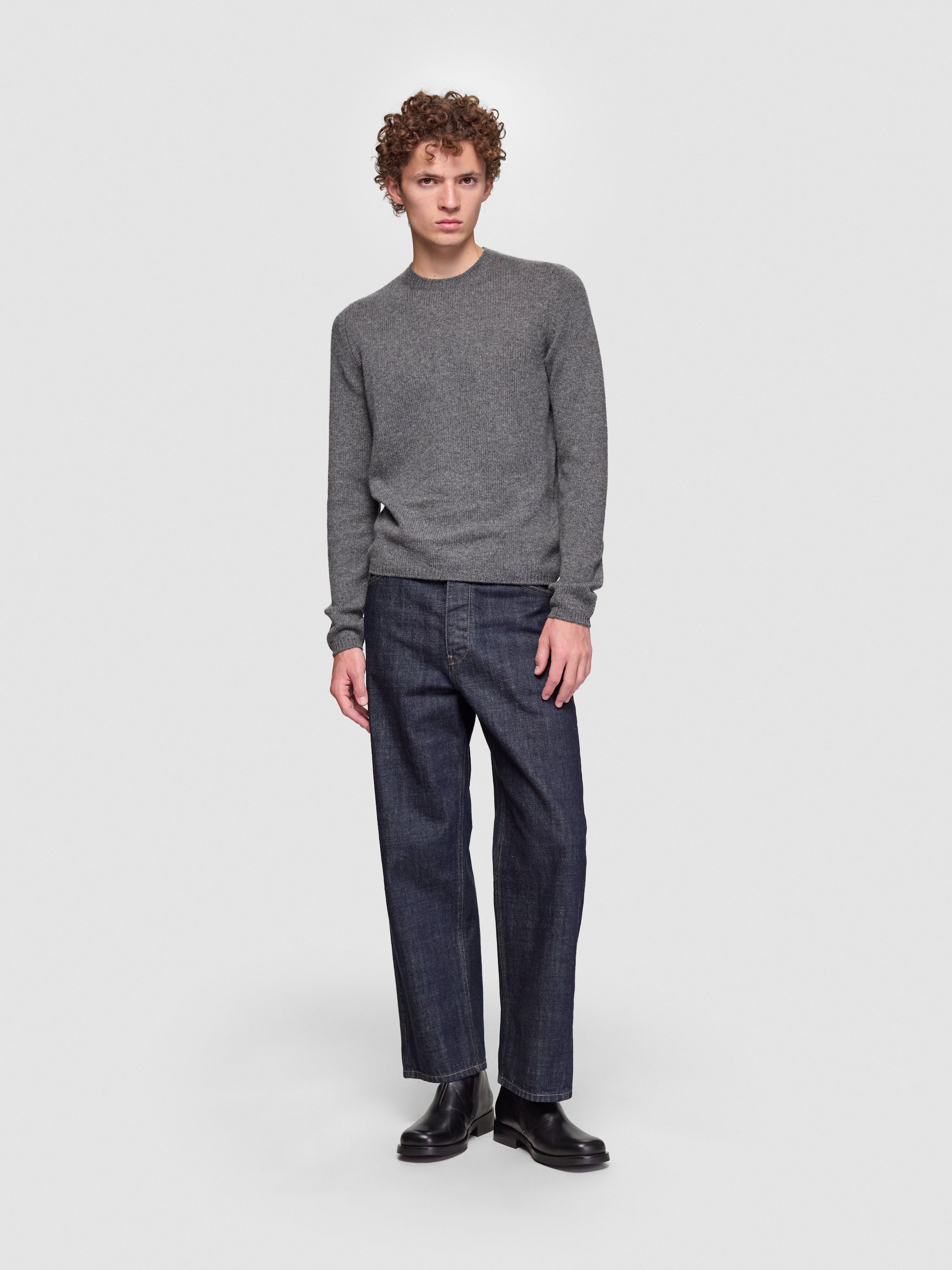 Cashmere Crewneck Sweater in Slate Grey