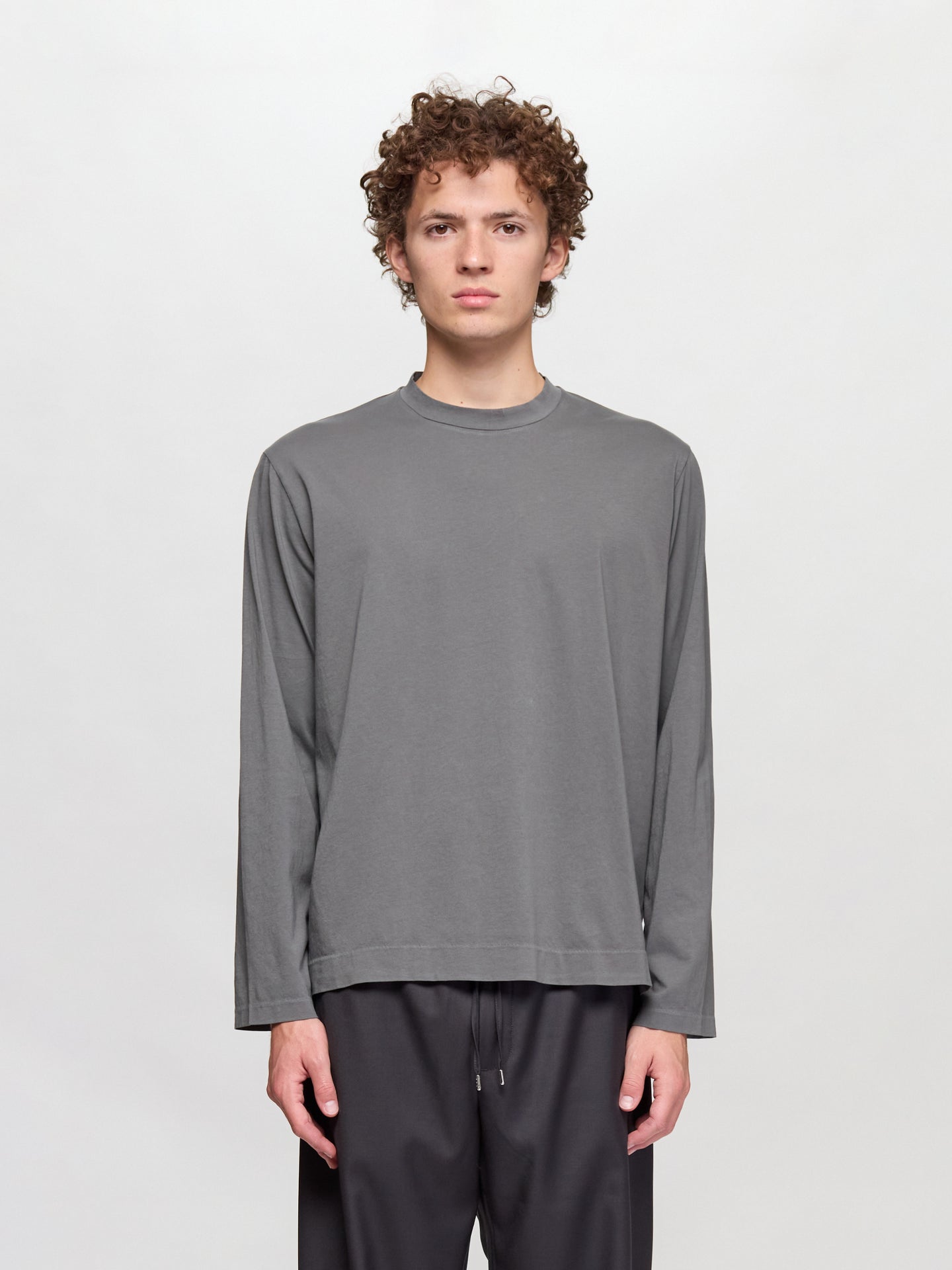 Box Long Sleeve in Grey Sage Clean Jersey