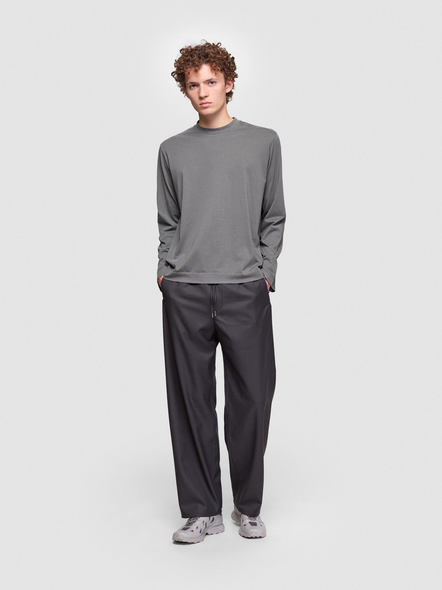 Box Long Sleeve in Grey Sage Clean Jersey