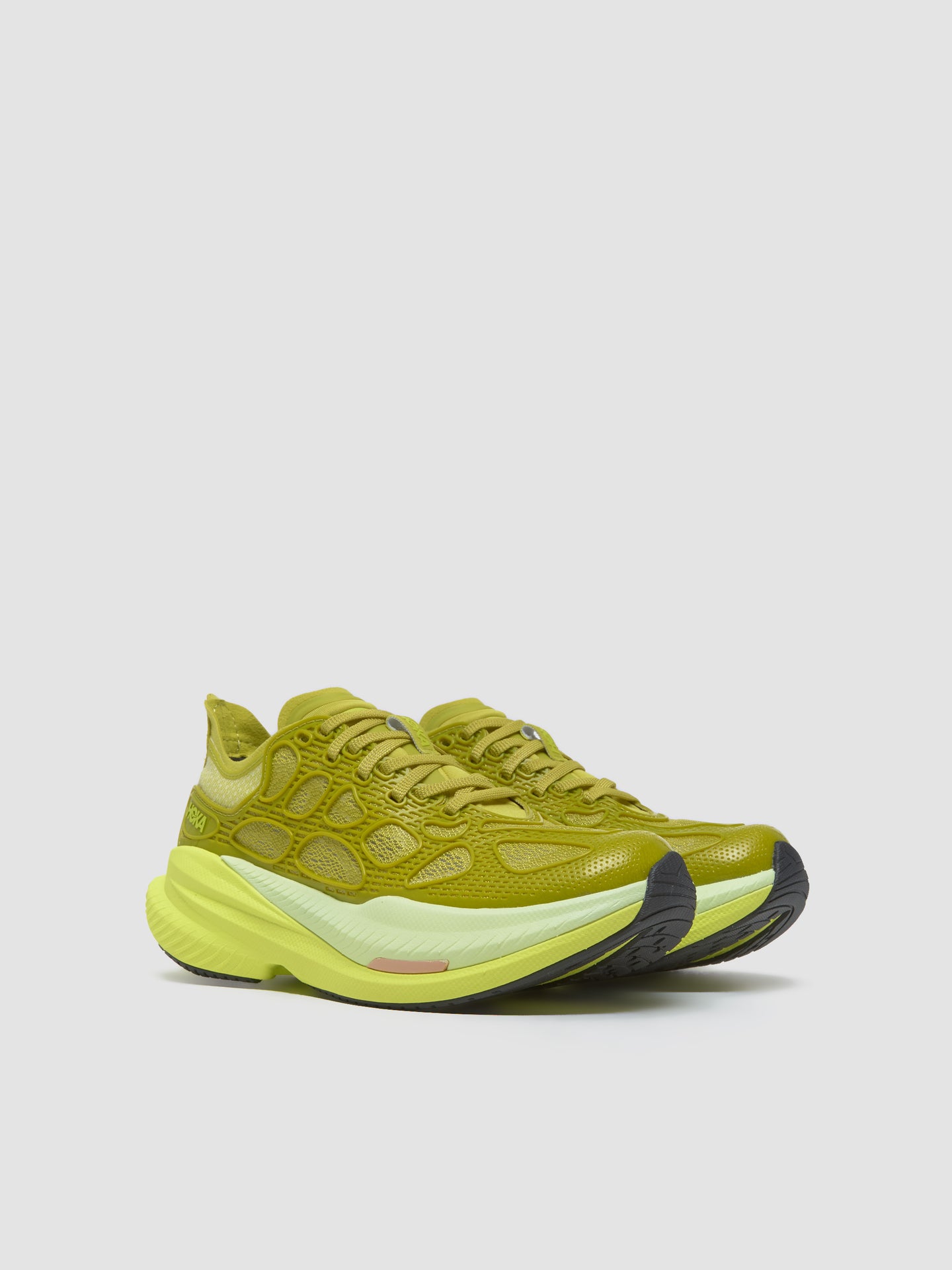Mach X Caged Sneaker in Pea Green & Hoka Citrus