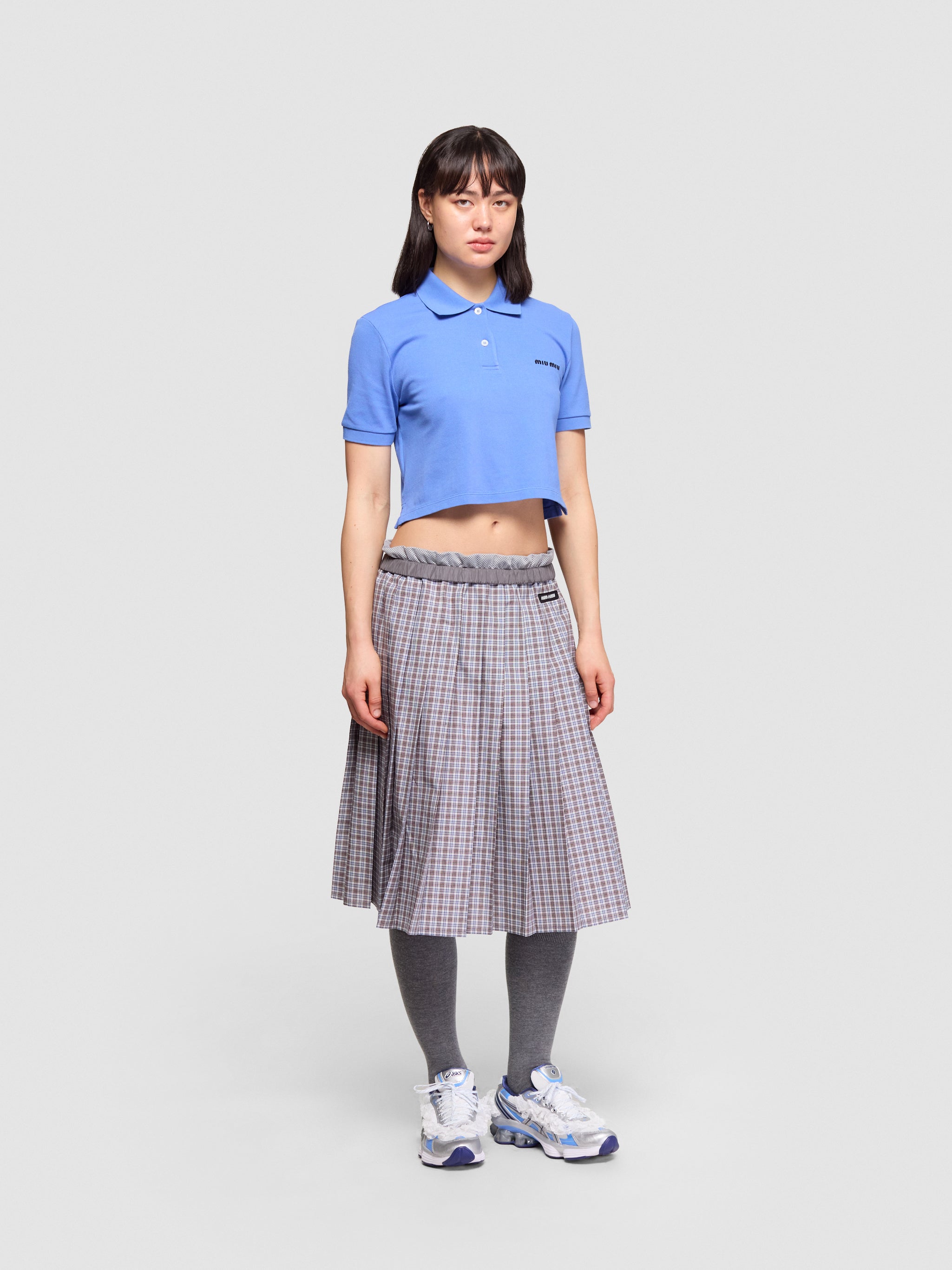 Cotton Piqué Polo Shirt in Lavender Blue