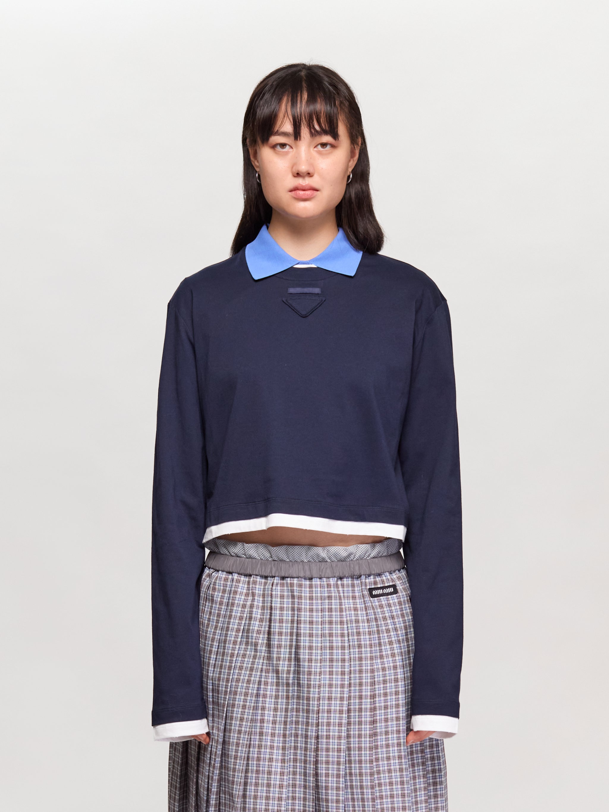 Long Sleeve Jersey T-Shirt in Navy