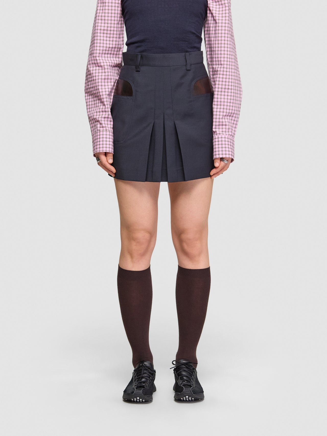 Kid Mohair Mini Skirt in Blue