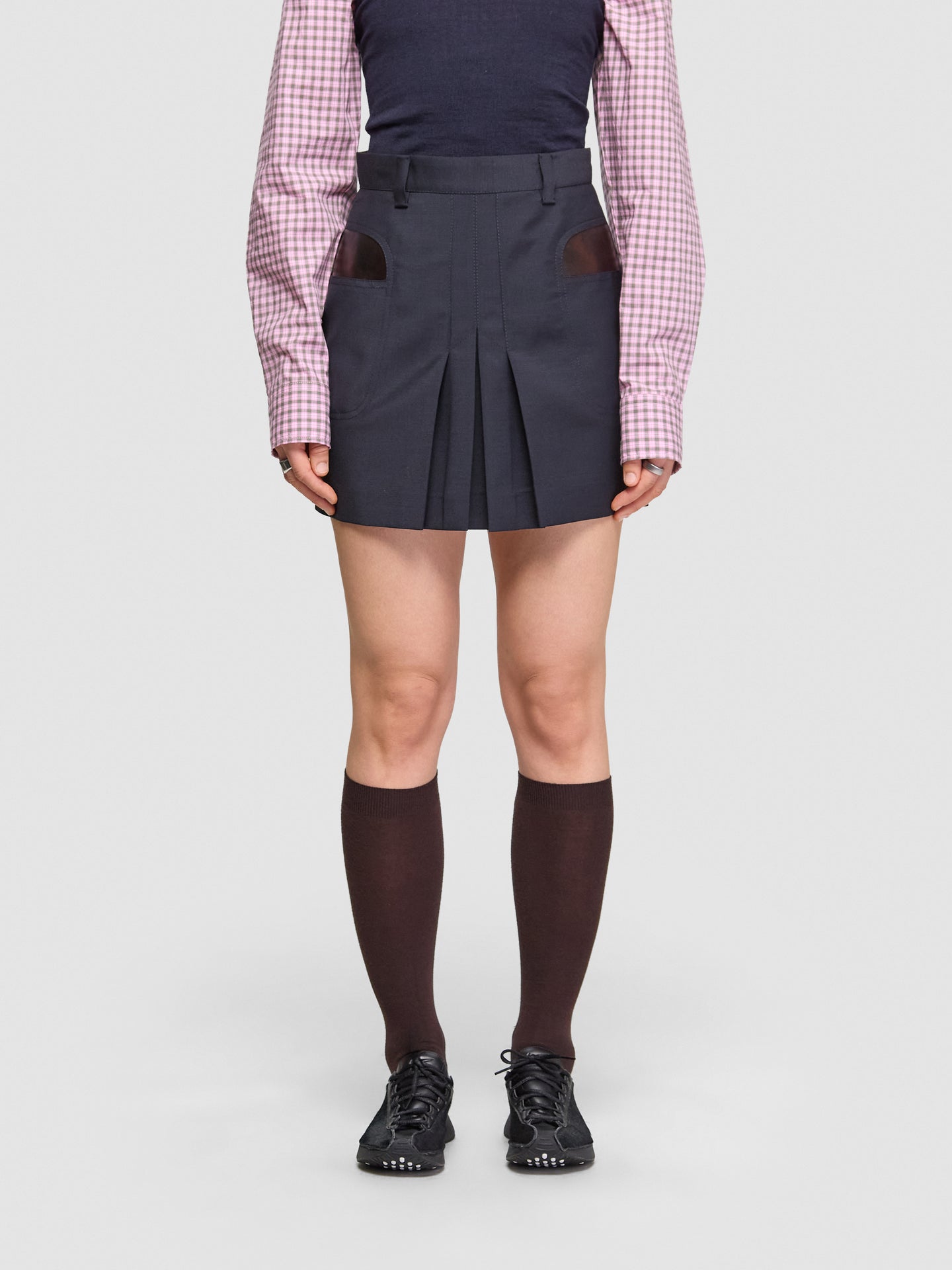 Kid Mohair Mini Skirt in Blue