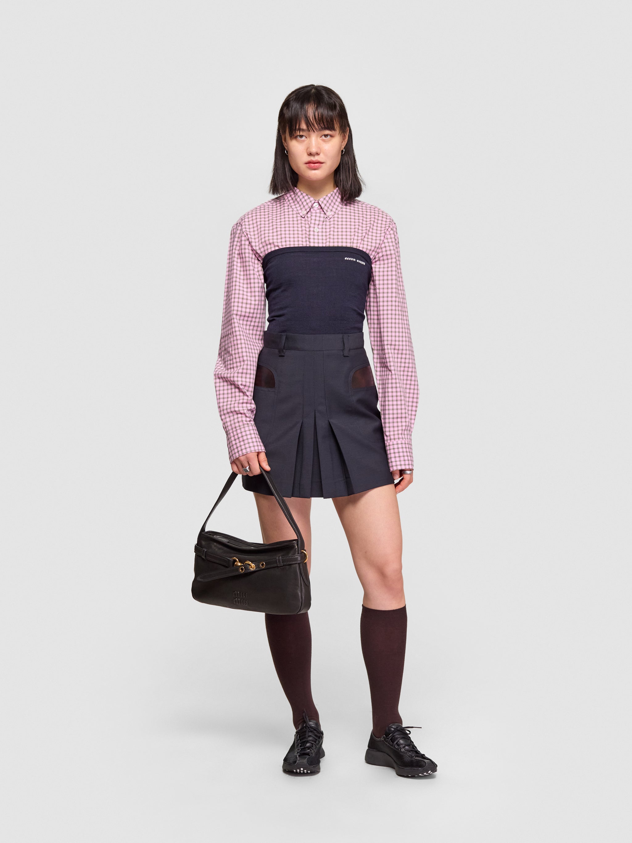 Kid Mohair Mini Skirt in Blue