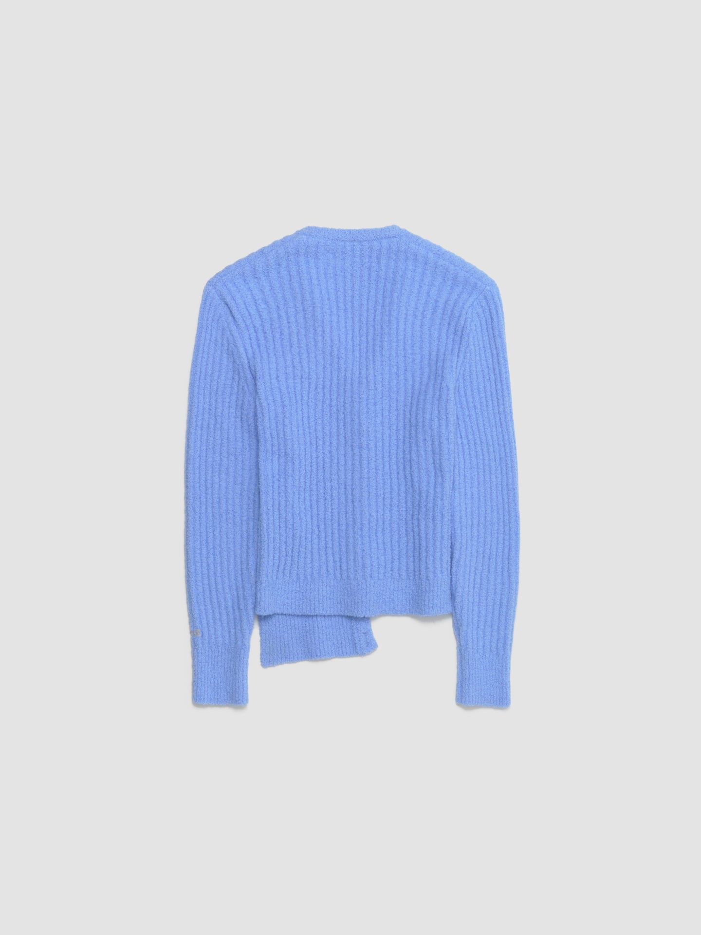 Cozy Asymmetric Knitted Cardigan in Light Blue