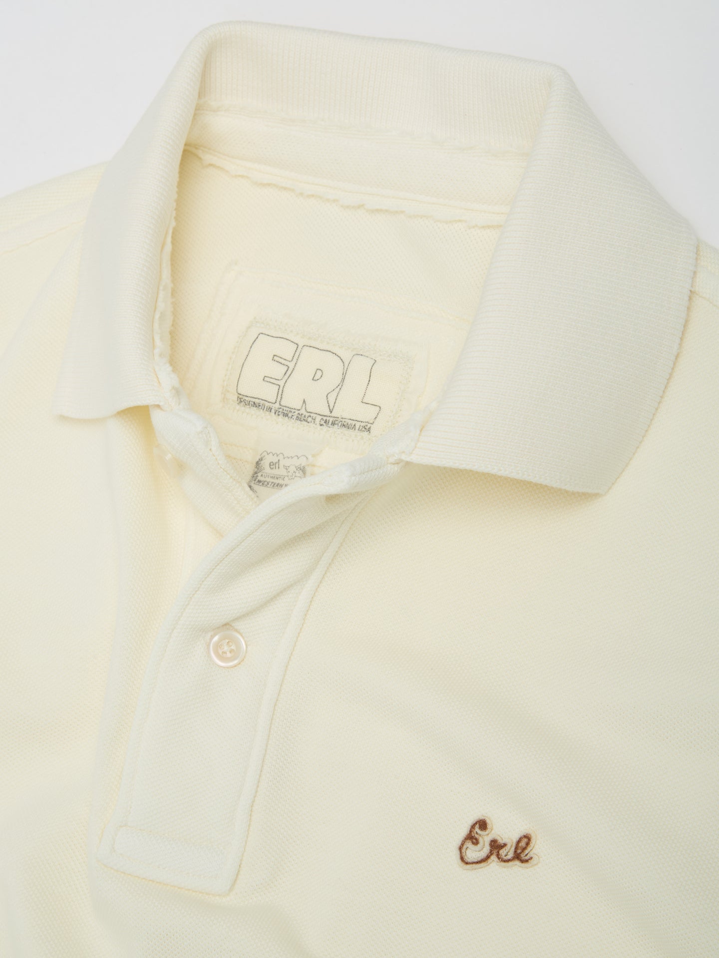 Script Polo Knitted T-Shirt in Dirty White