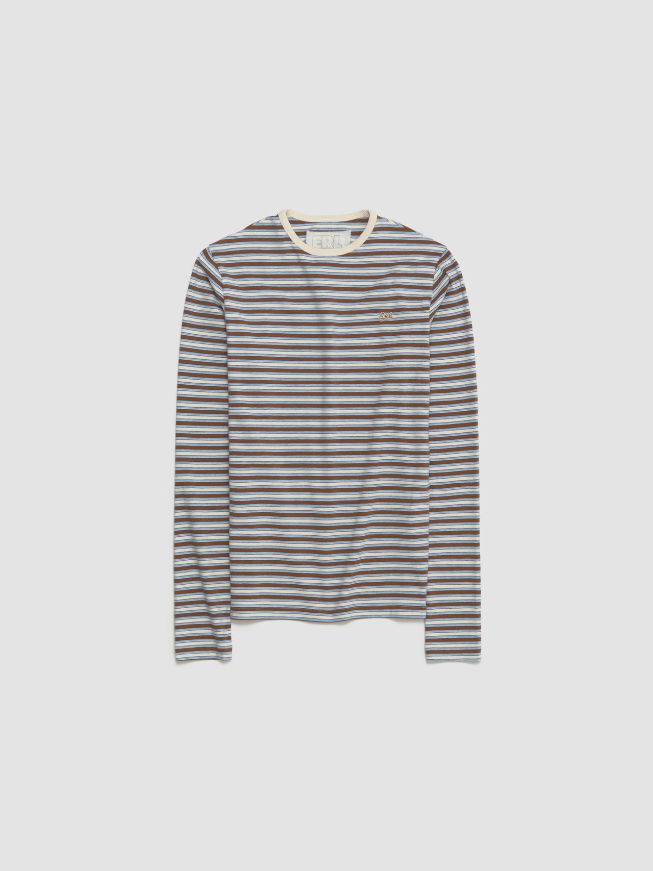 Striped Long Sleeve T-Shirt in Brown