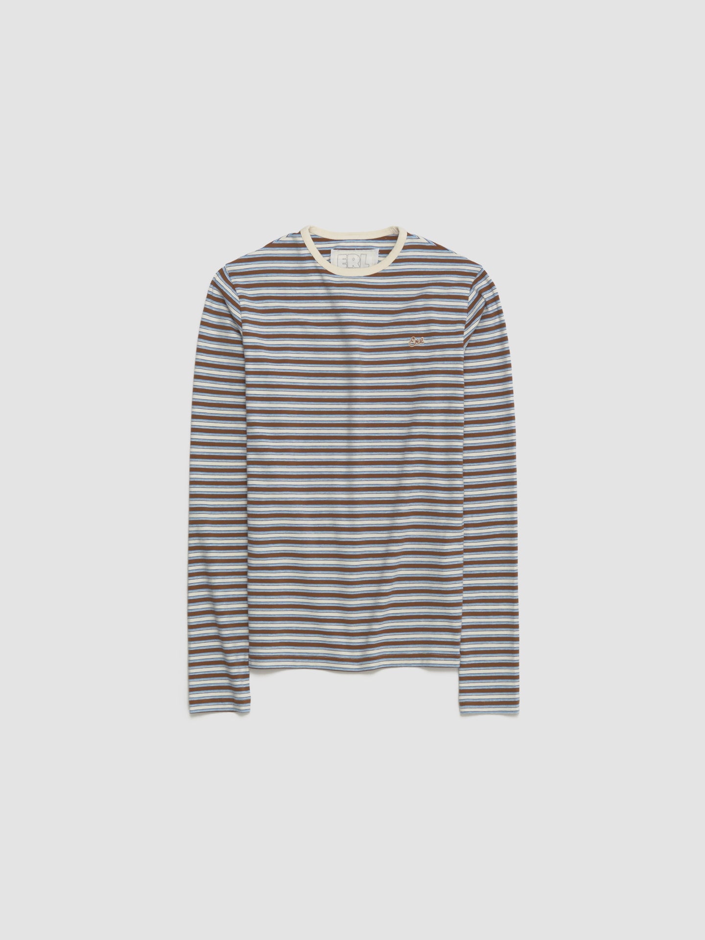 Striped Long Sleeve T-Shirt in Brown