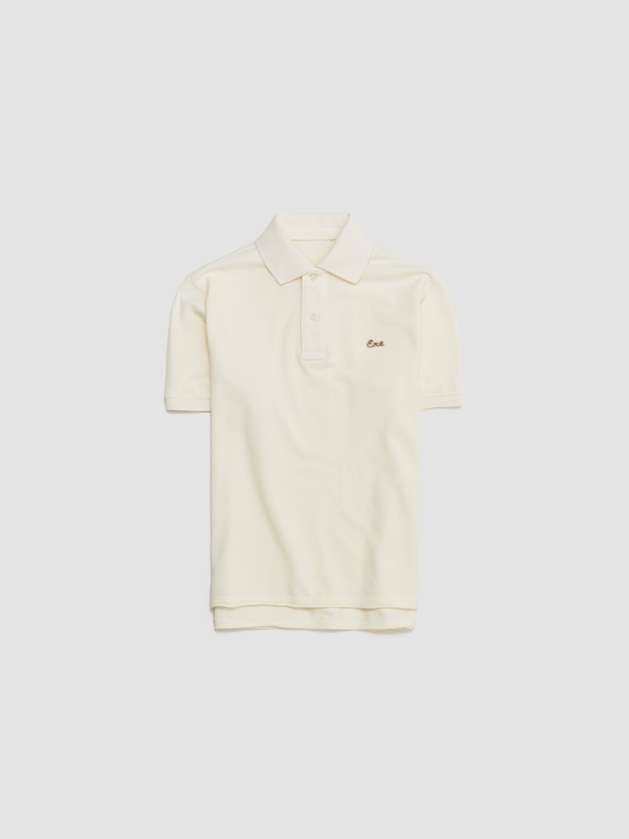 Script Polo Knitted T-Shirt in Dirty White