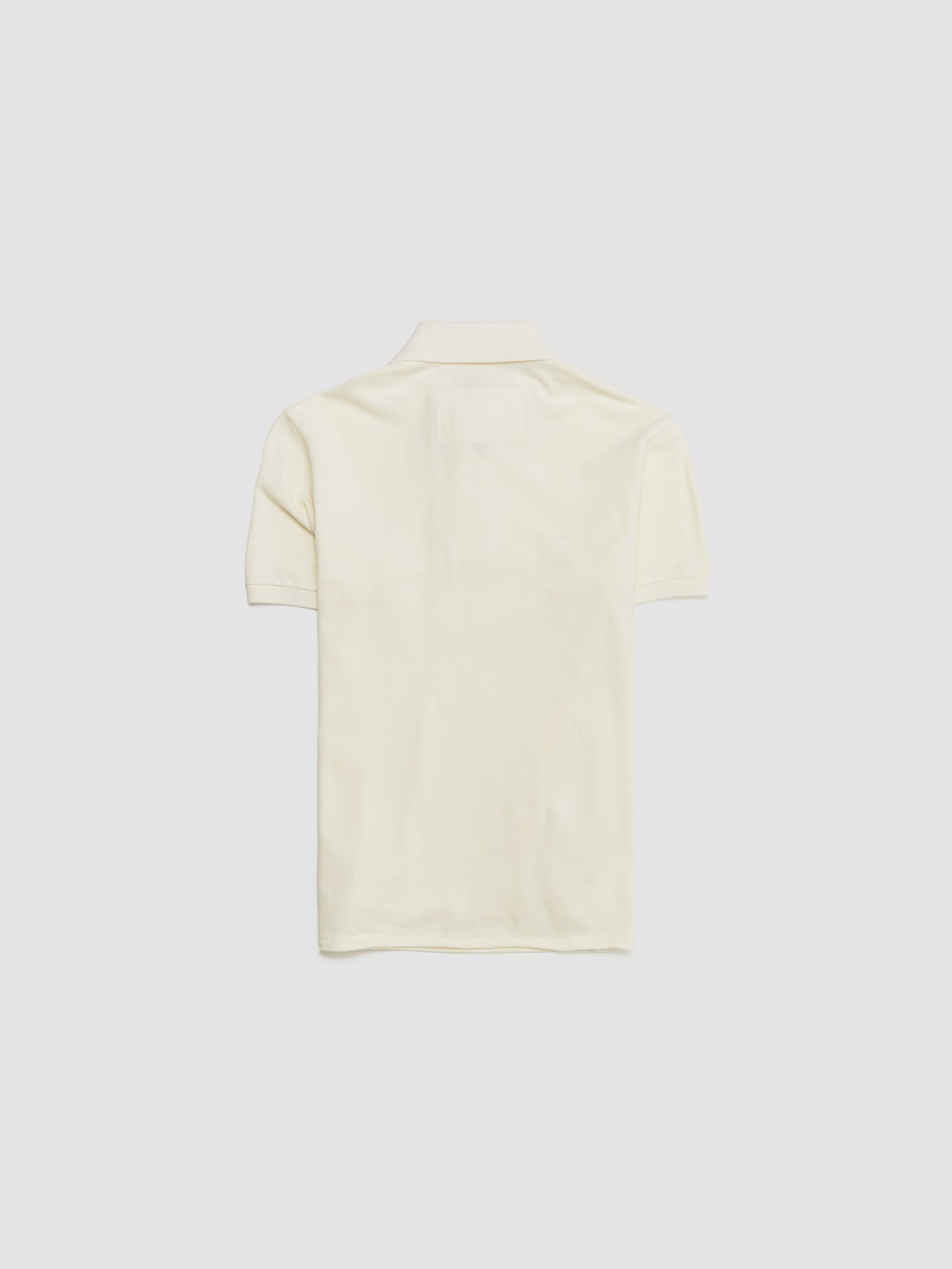 Script Polo Knitted T-Shirt in Dirty White