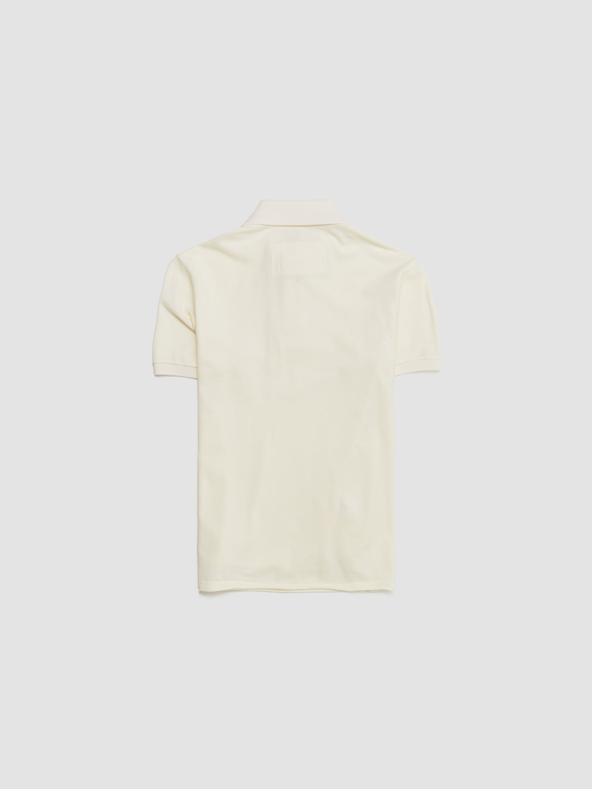Script Polo Knitted T-Shirt in Dirty White