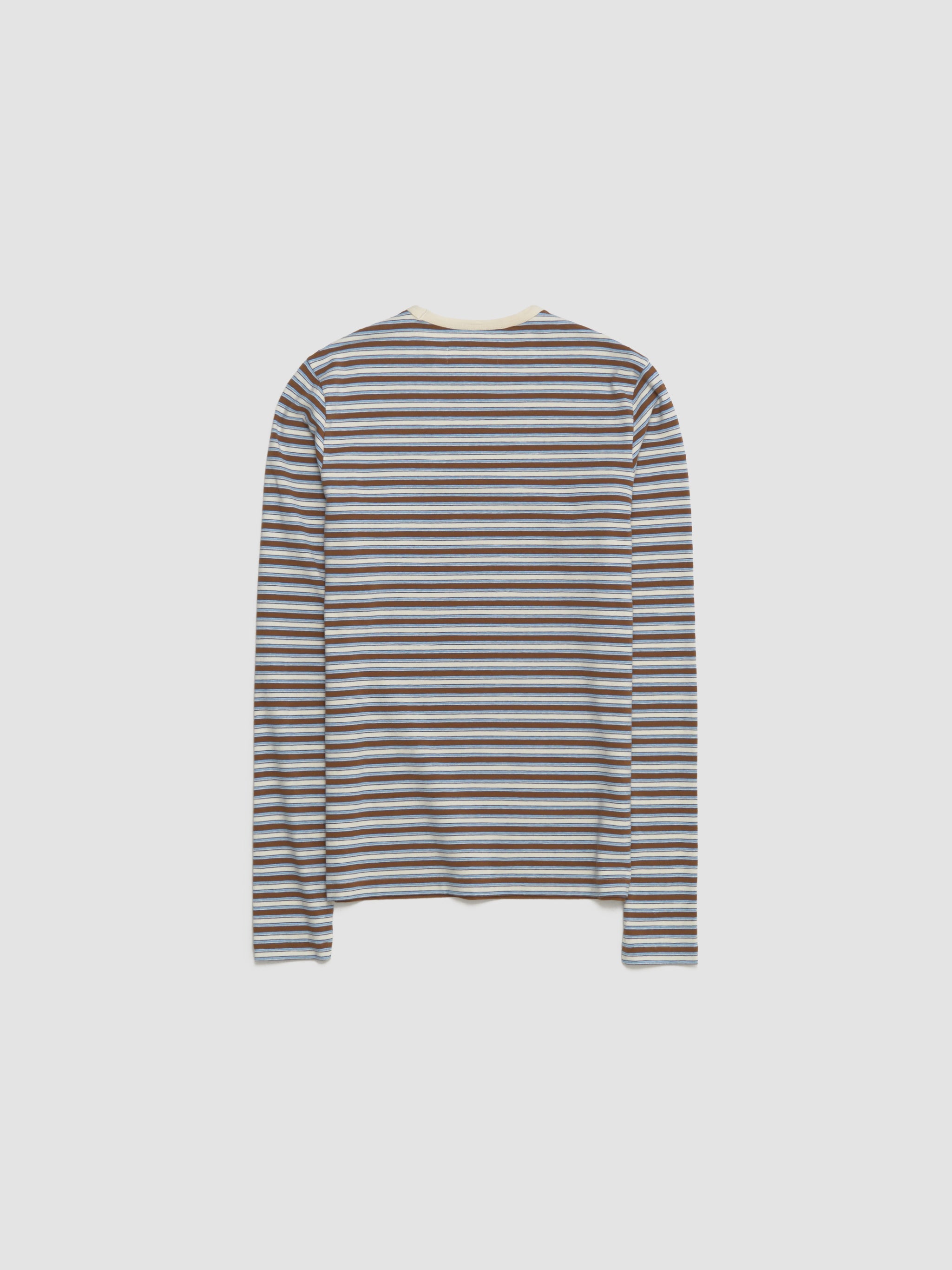Striped Long Sleeve T-Shirt in Brown
