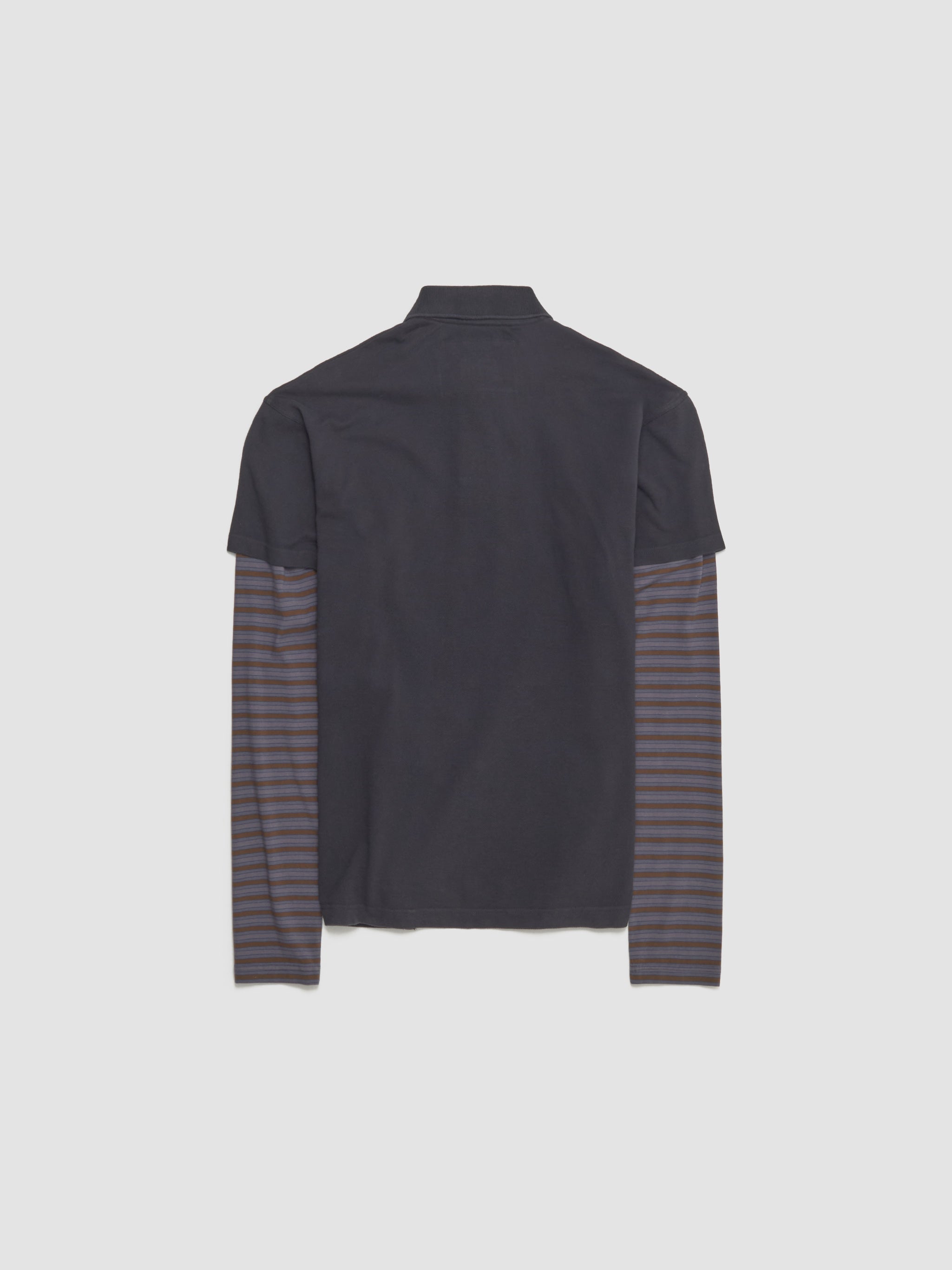 Double Sleeve Polo T-Shirt in Black