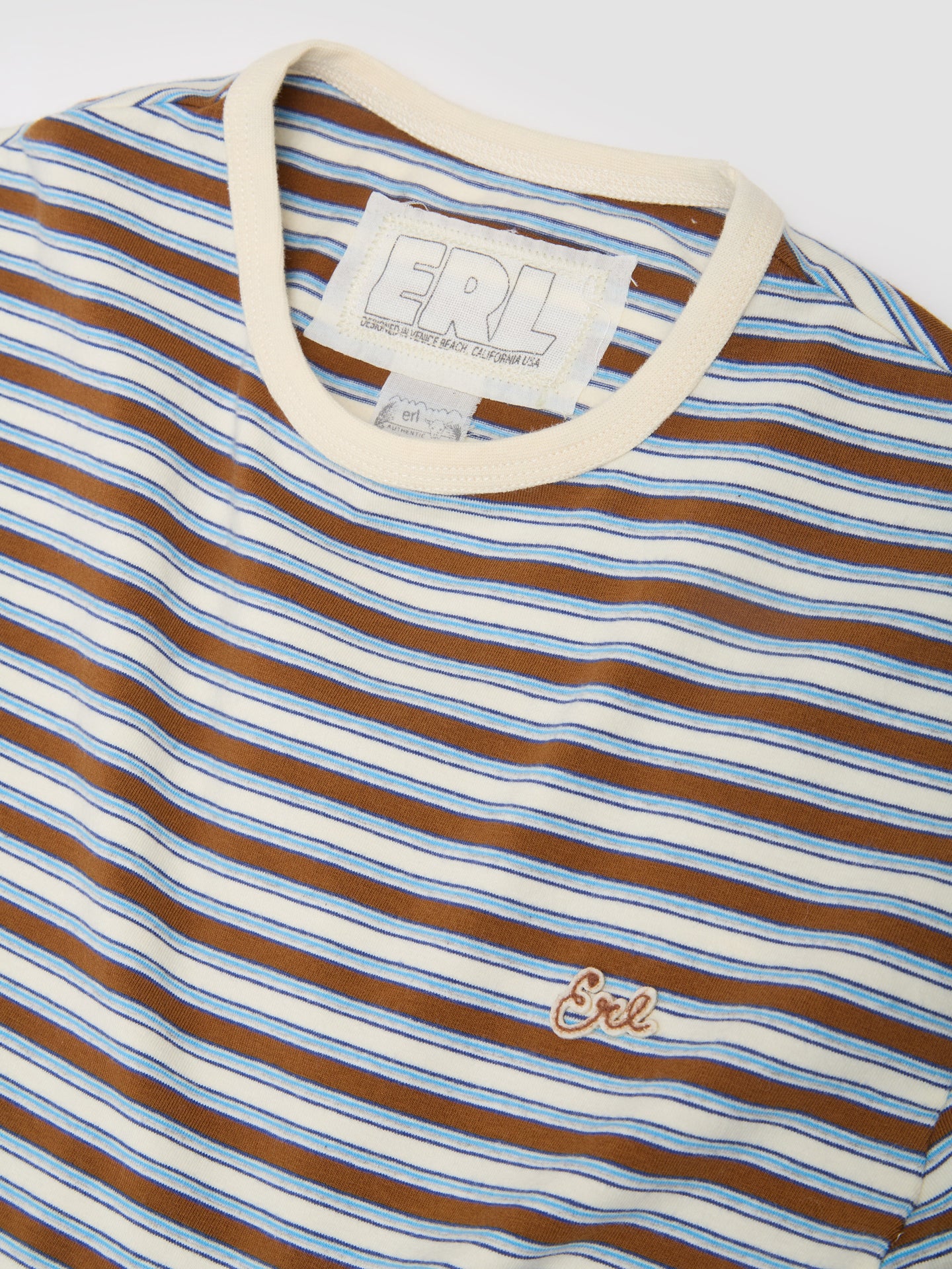 Striped Long Sleeve T-Shirt in Brown
