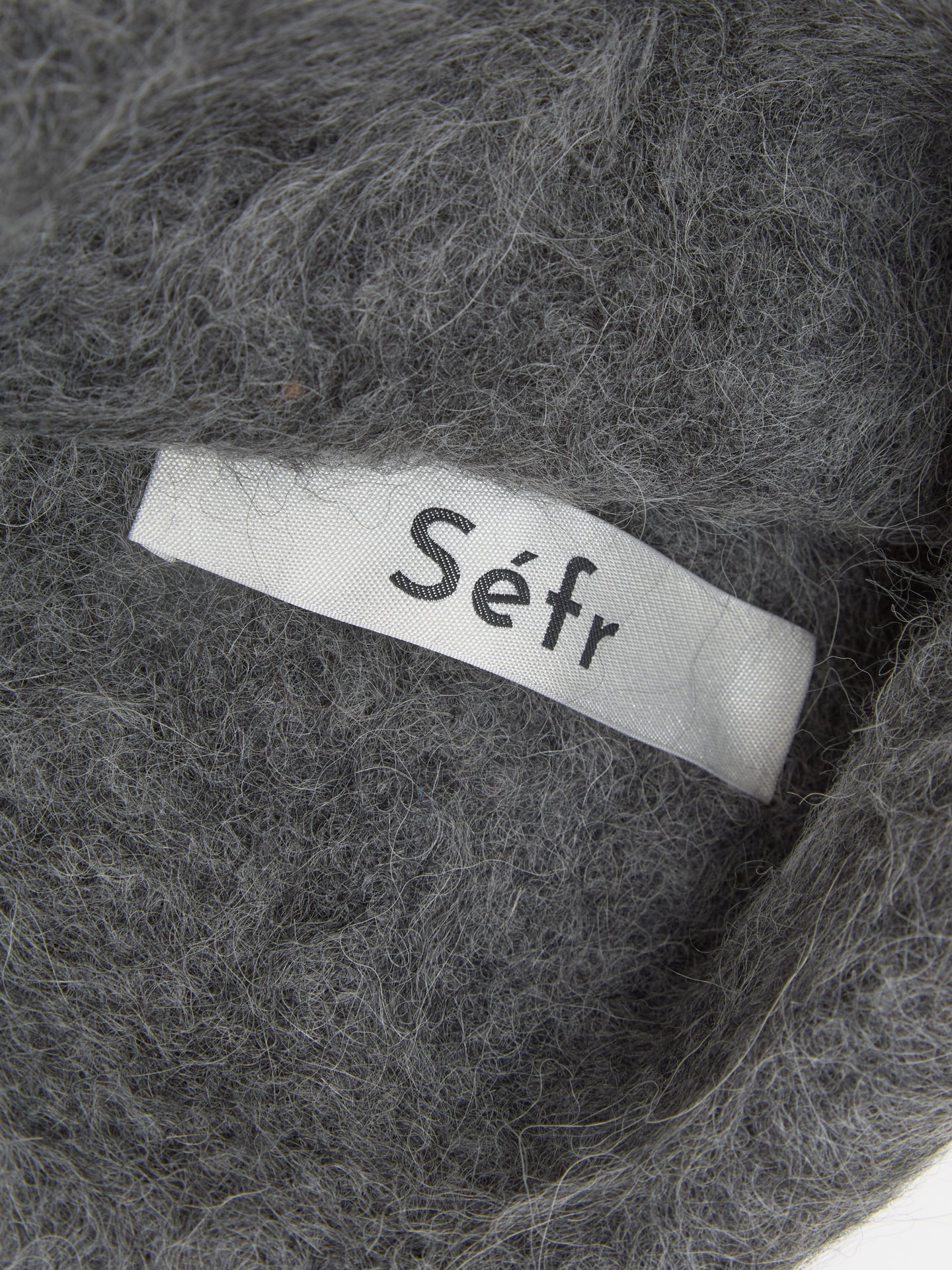 Fuzzy Beanie in Charcoal Alpaca