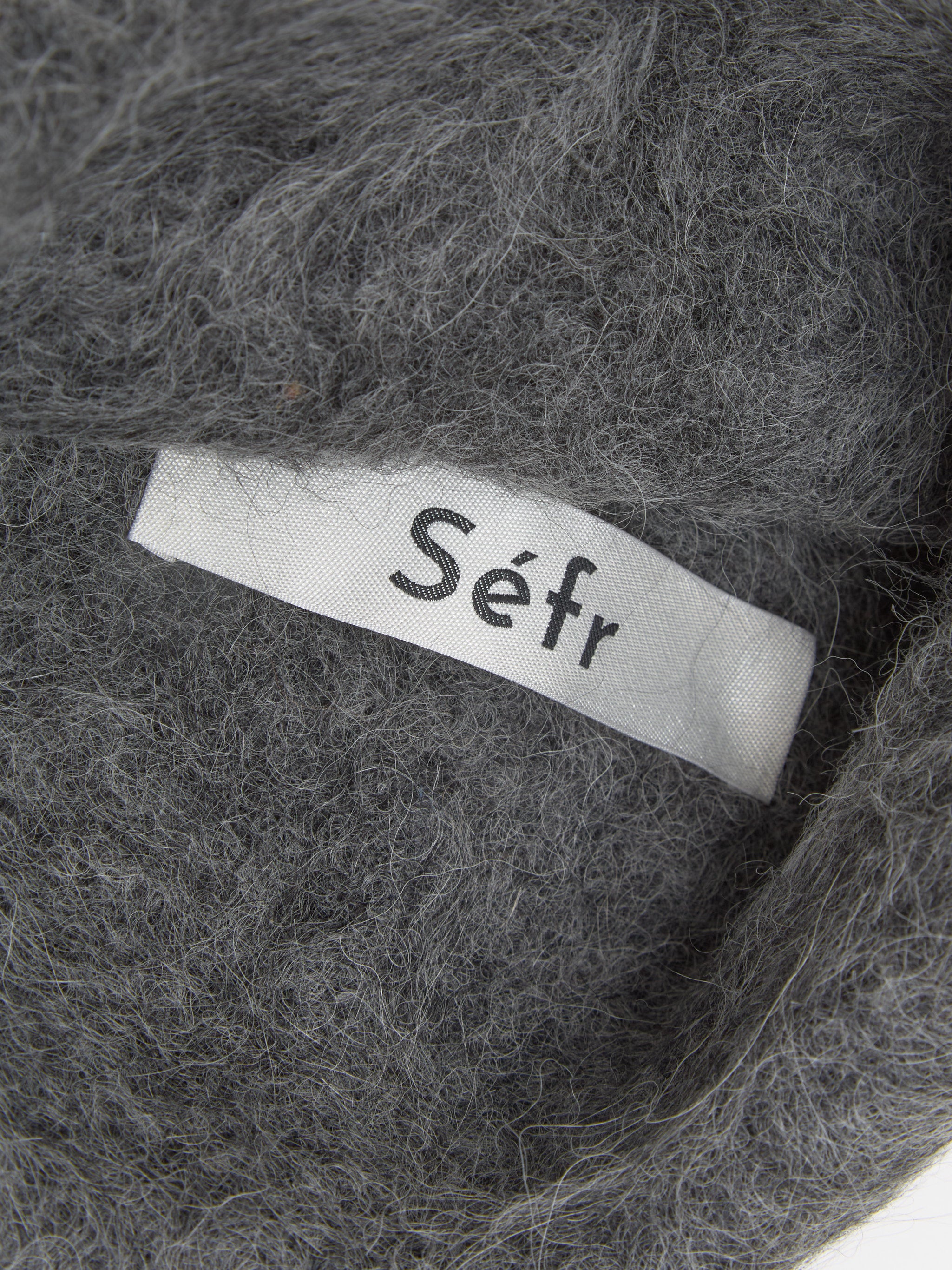 Fuzzy Beanie in Charcoal Alpaca