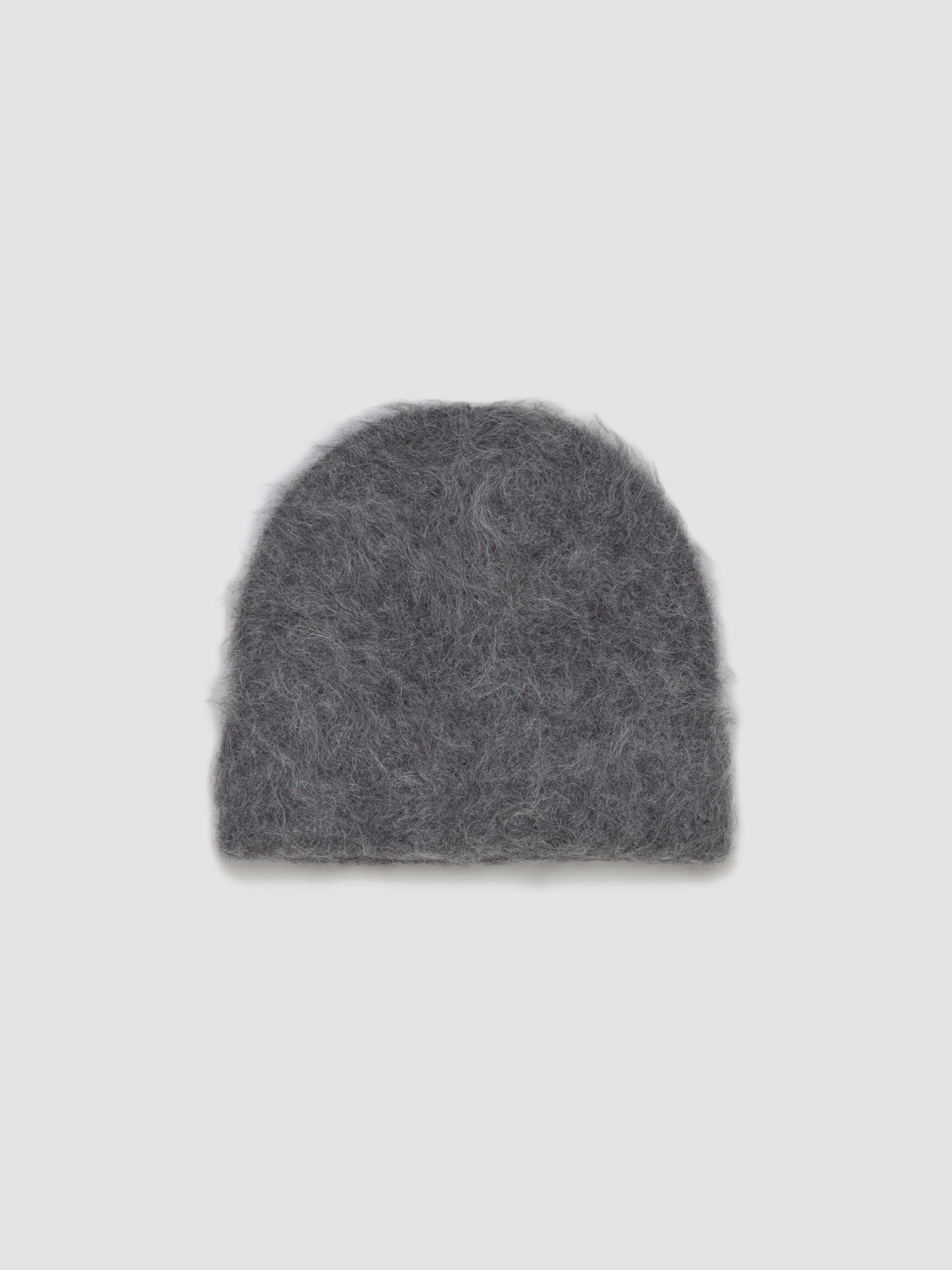 Fuzzy Beanie in Charcoal Alpaca