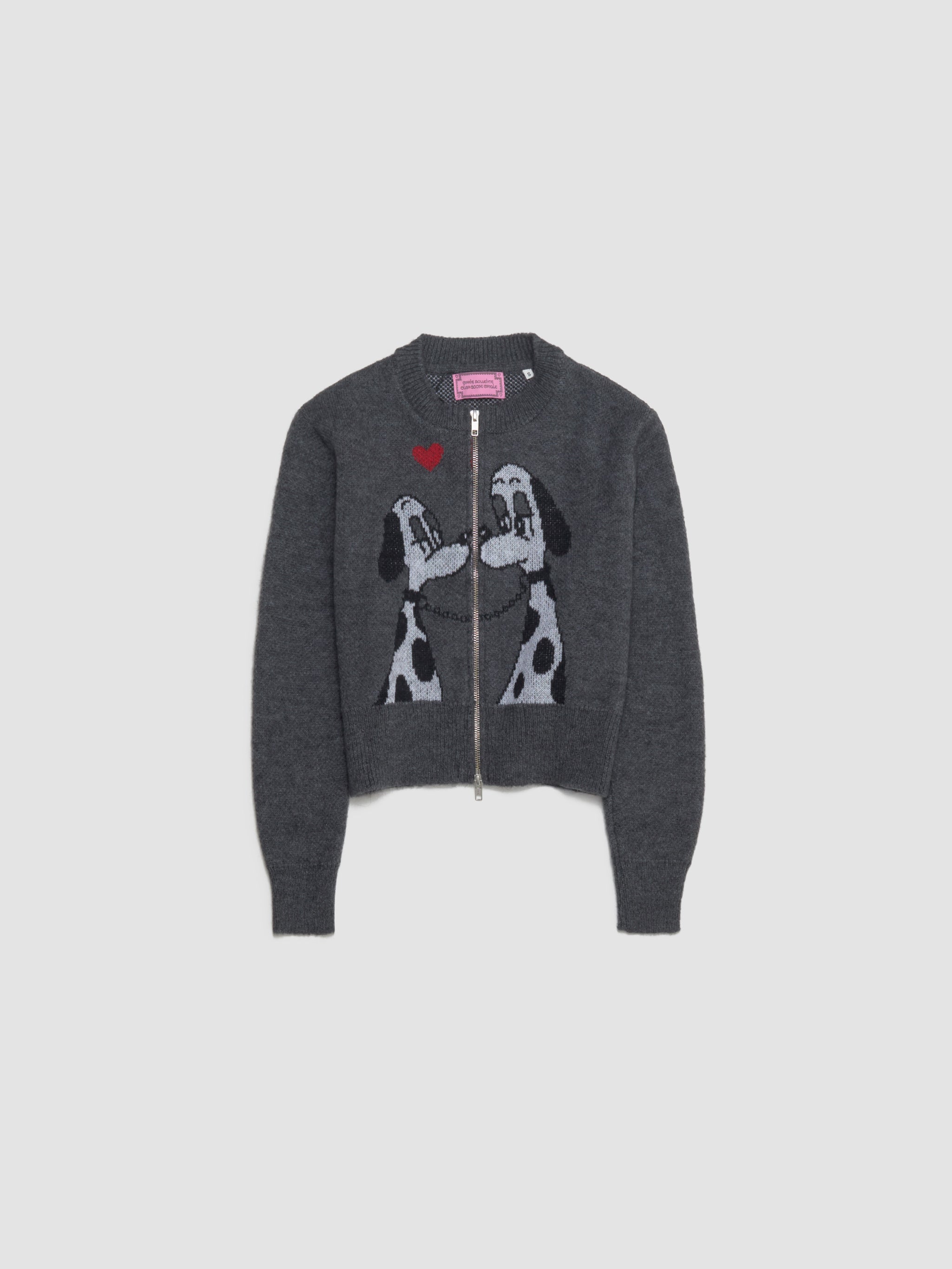 Lady Meets Tramp Zipped Cardigan in Grey