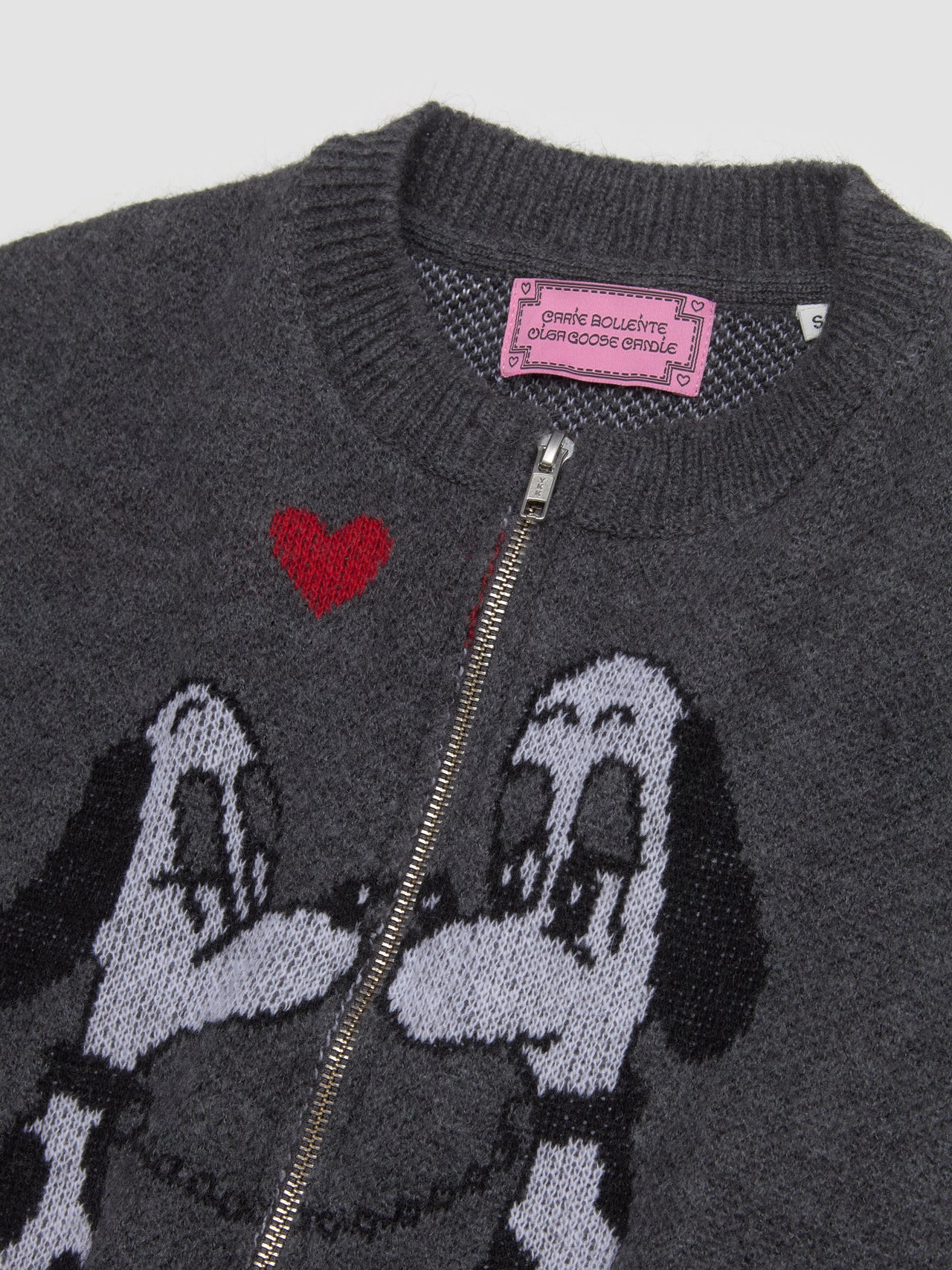 Lady Meets Tramp Zipped Cardigan in Grey