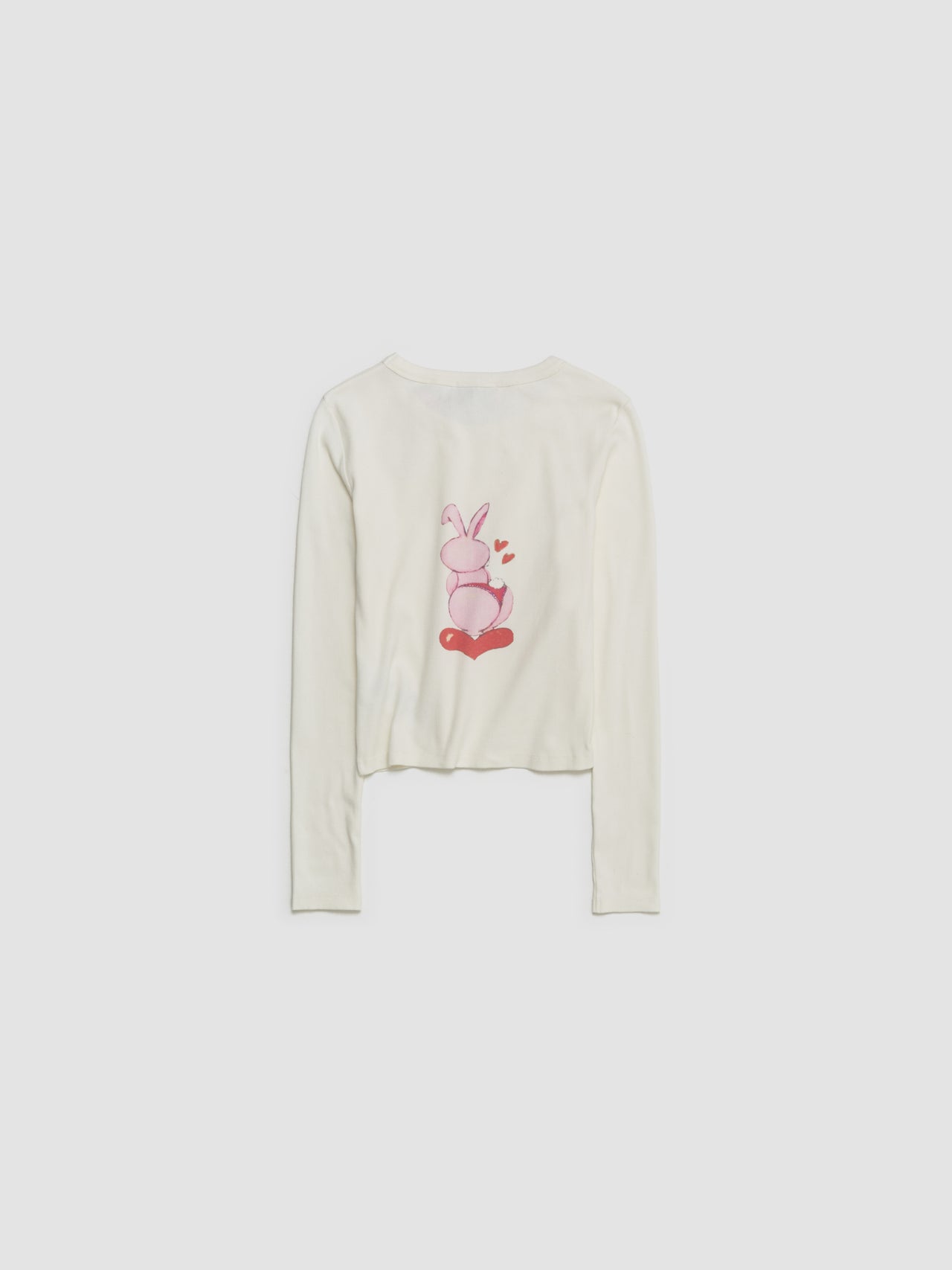 Love Bunny Long Sleeve T-Shirt in Off-White