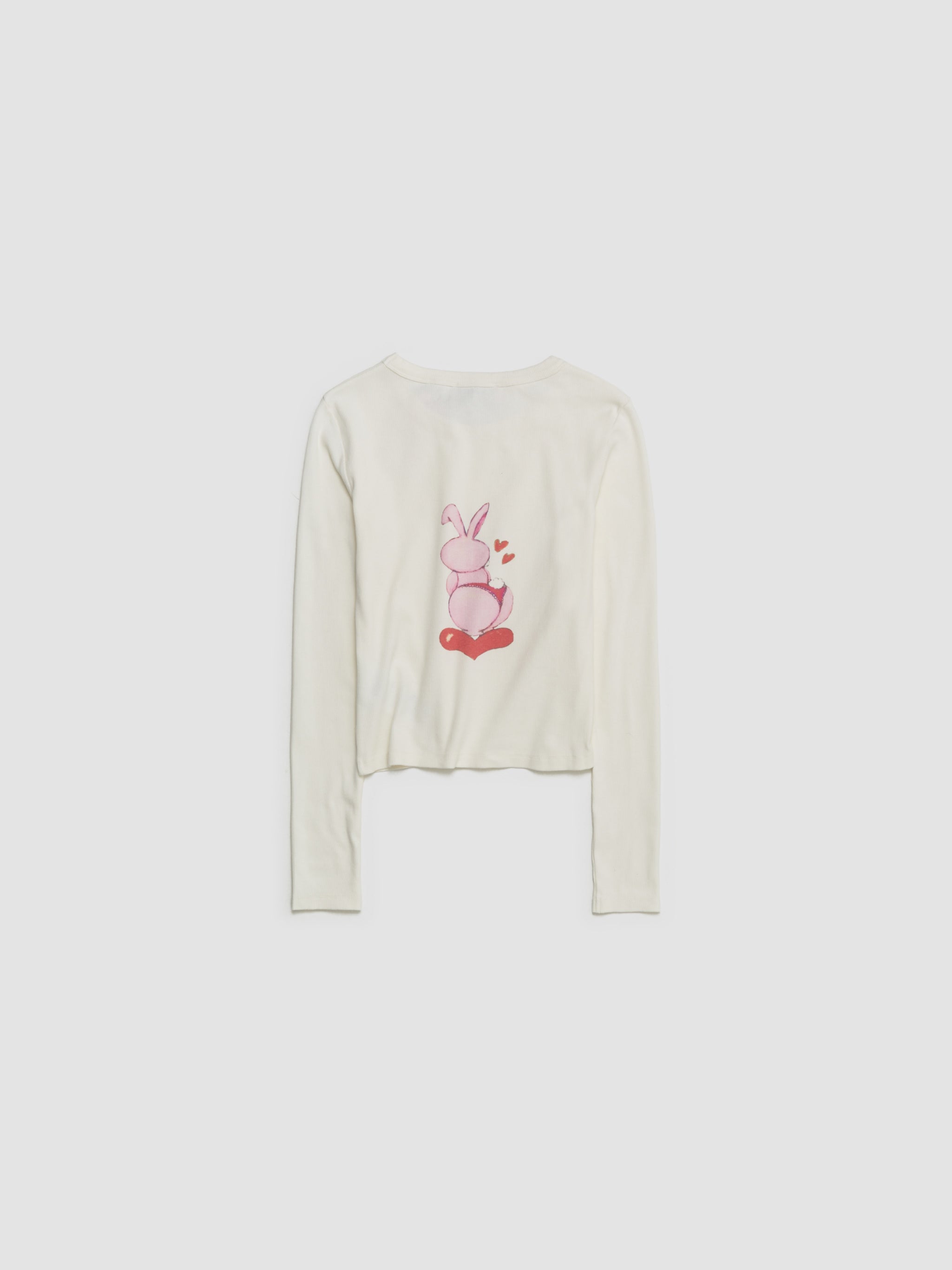 Love Bunny Long Sleeve T-Shirt in Off-White