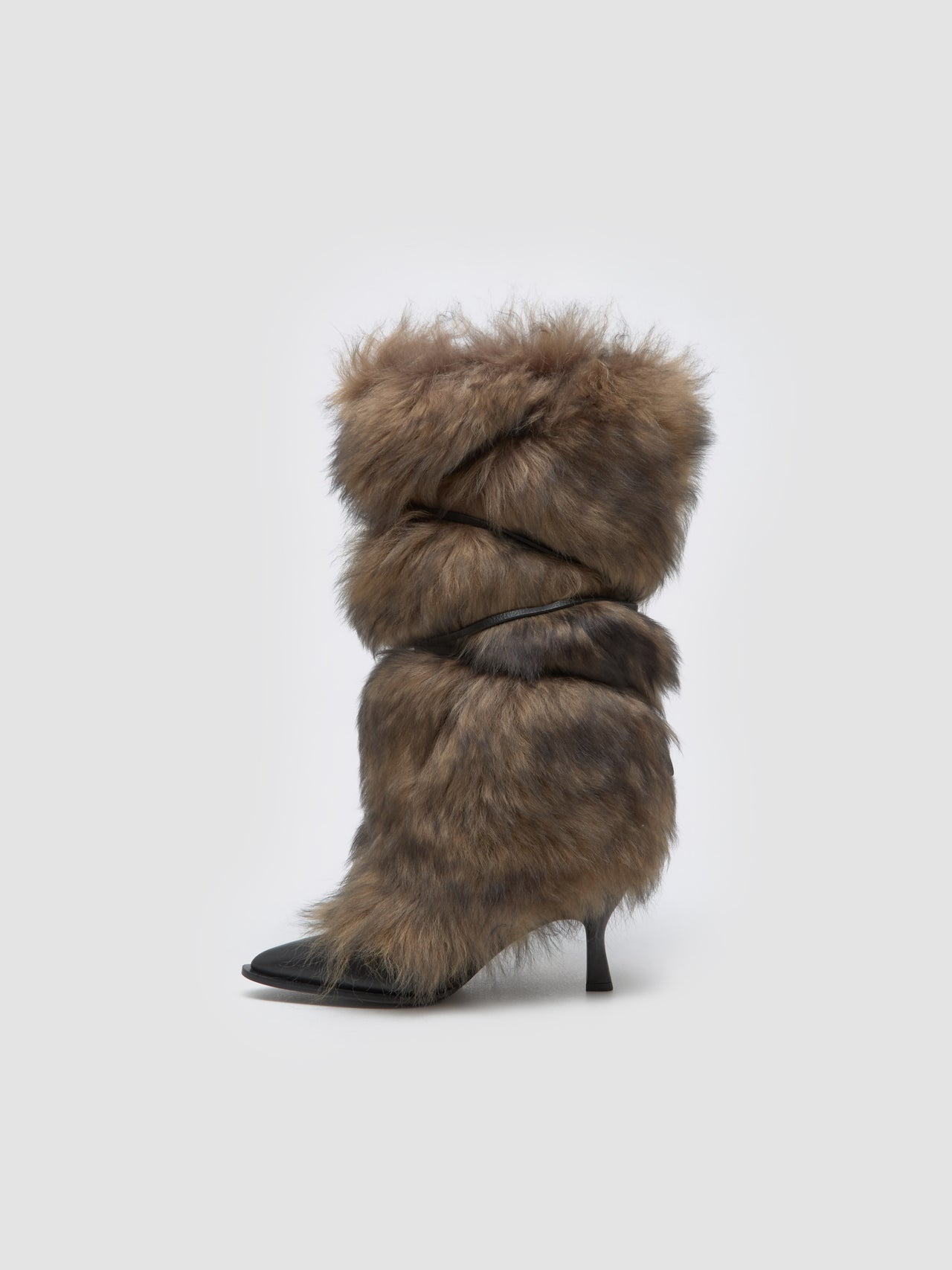 x Ambush Women's Fur Heel in Brown
