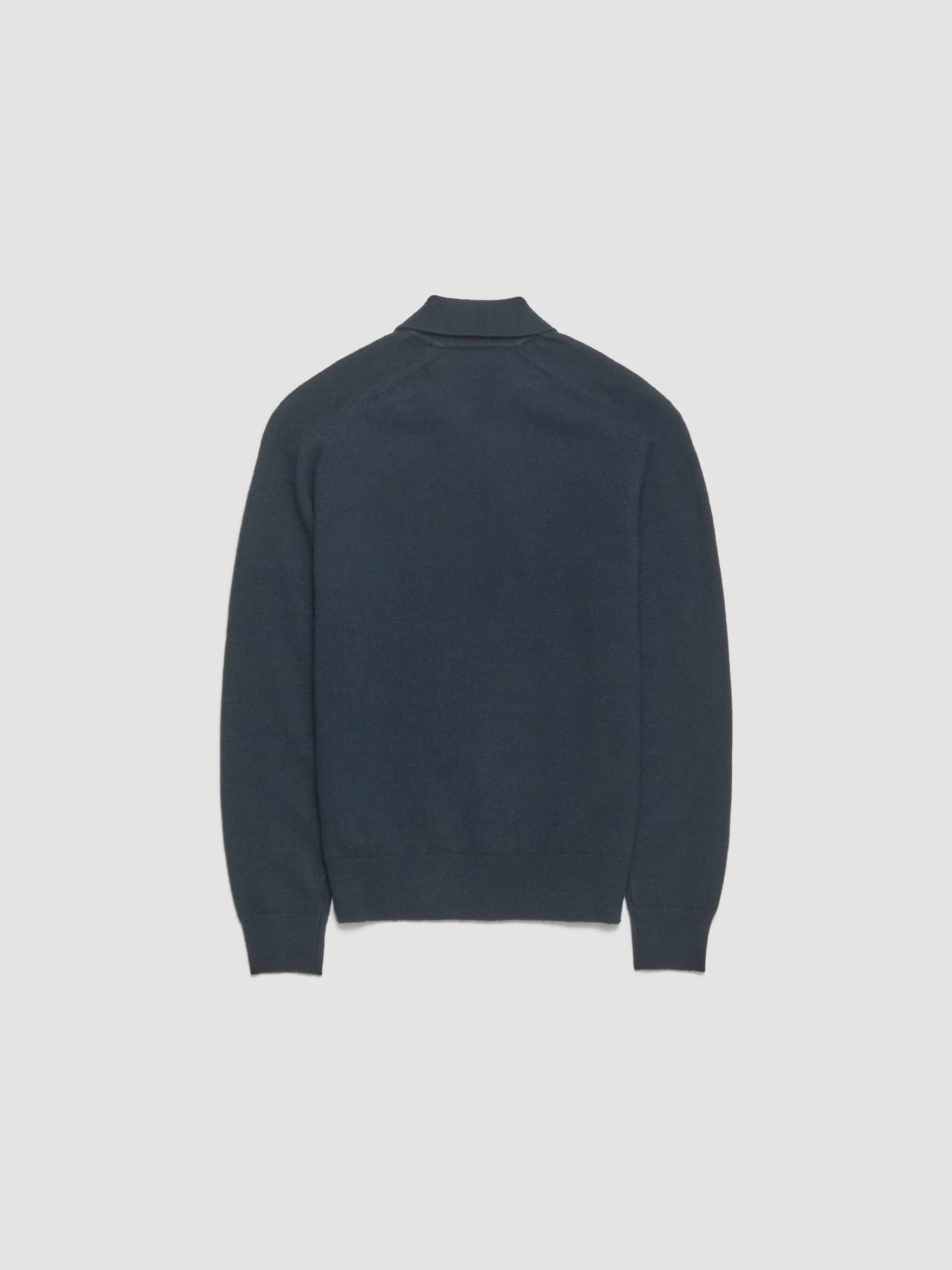 Knit Polo Sweater in Dark Green