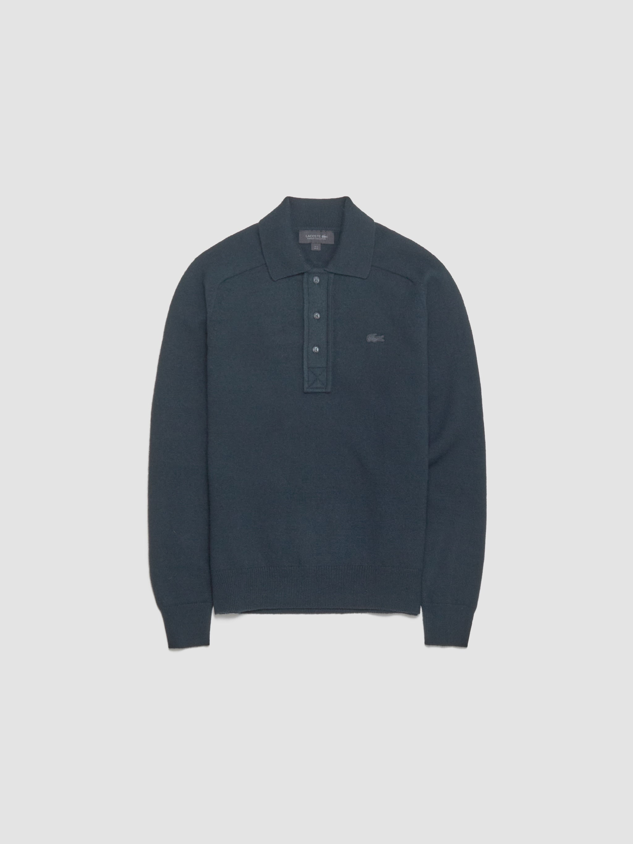 Knit Polo Sweater in Dark Green