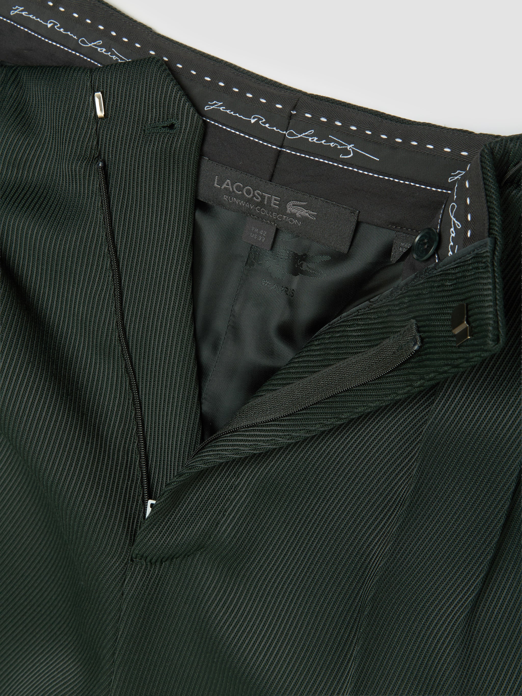 Pleated Trousers in Dark Green
