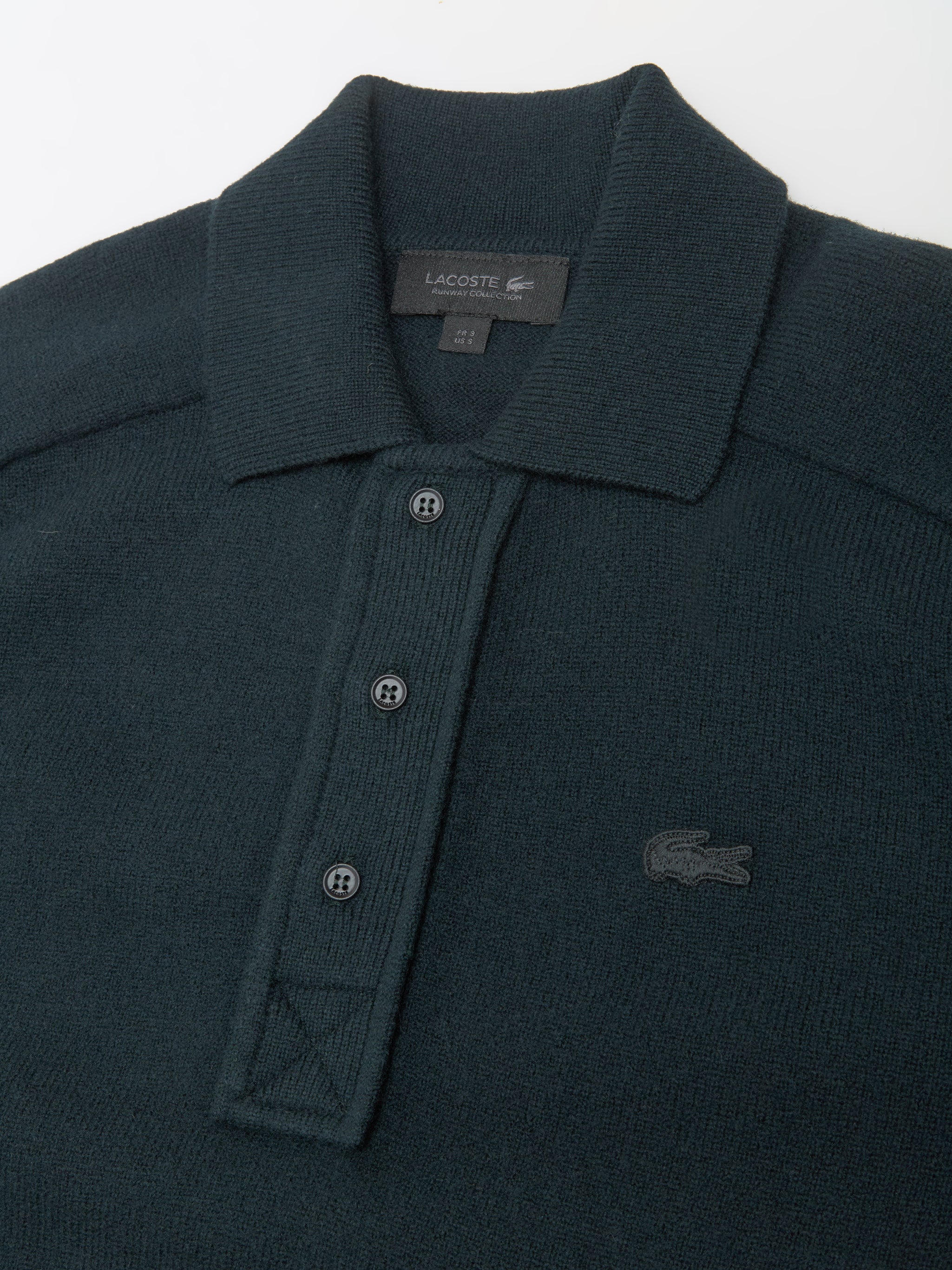 Knit Polo Sweater in Dark Green